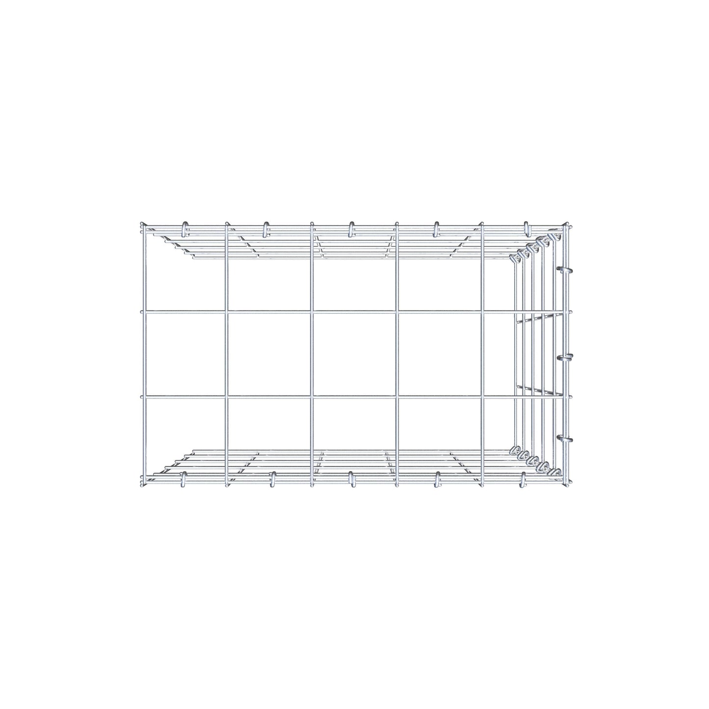 Gabbione aggiuntivo tipo 4 50 cm x 50 cm x 30 cm (L x H x P), maglia 10 cm x 10 cm, anello a C