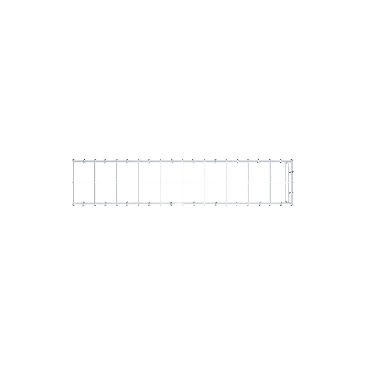 Type 4 oplegkorf 100 cm x 20 cm x 20 cm (L x H x D), maaswijdte 10 cm x 10 cm, C-ring