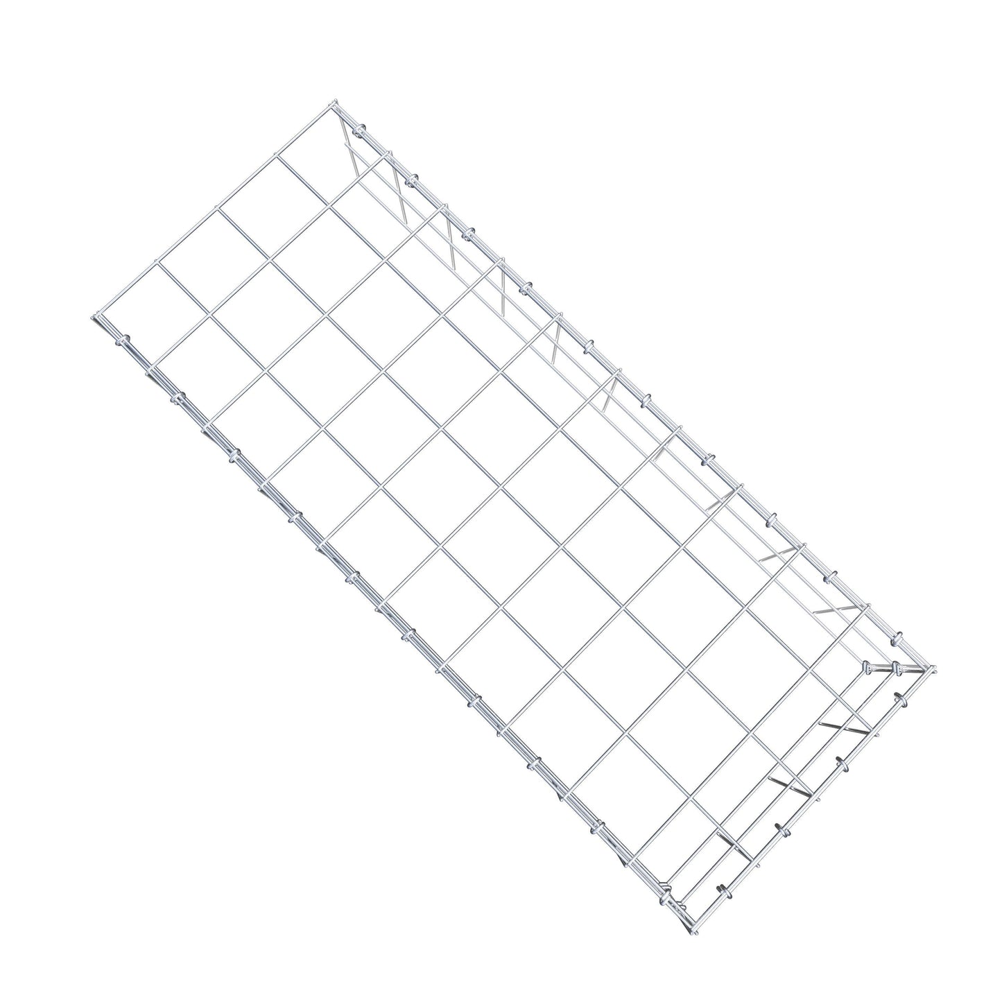 Typ 4 påbyggnadsgabion 100 cm x 20 cm x 40 cm (L x H x D), maskstorlek 10 cm x 10 cm, C-ring