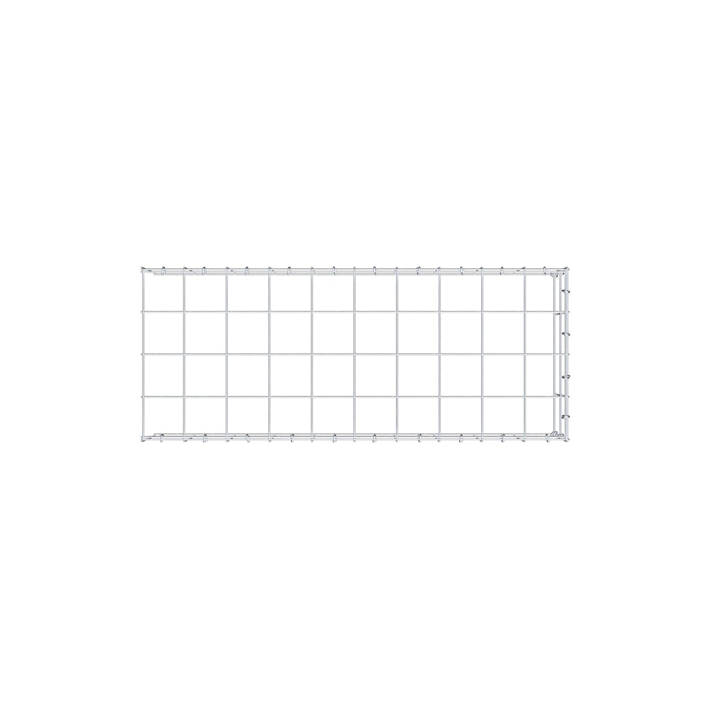 Typ 4 påbyggnadsgabion 100 cm x 20 cm x 40 cm (L x H x D), maskstorlek 10 cm x 10 cm, C-ring