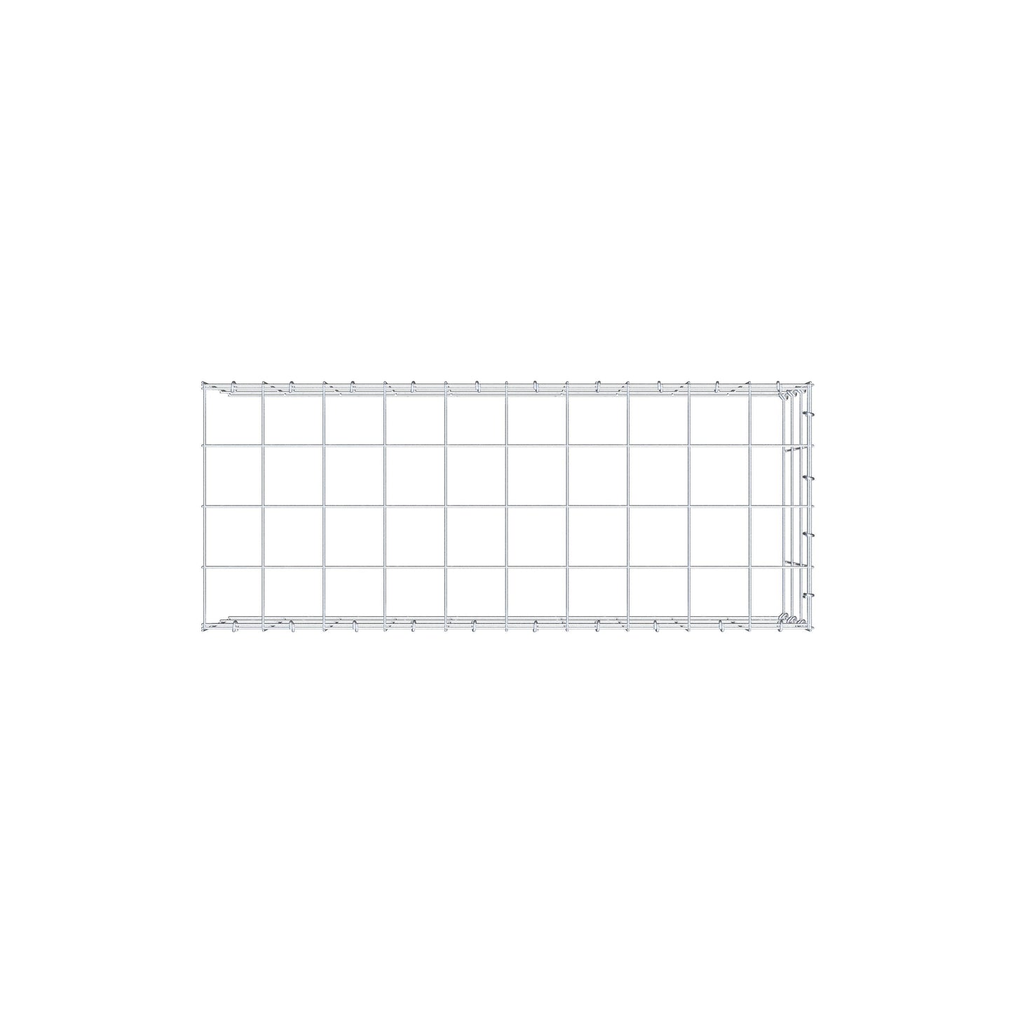 Mounted gabion type 4 100 cm x 30 cm x 40 cm (L x H x D), mesh size 10 cm x 10 cm, C-ring