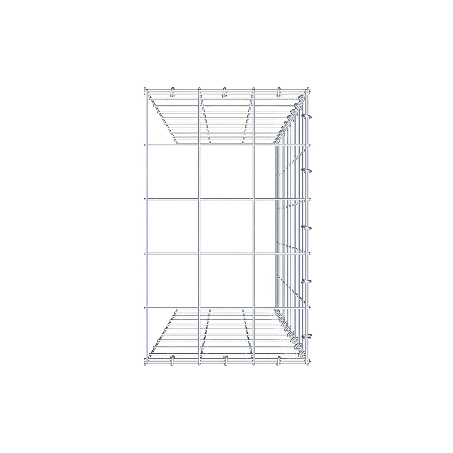 Gabbione aggiuntivo tipo 4 100 cm x 30 cm x 50 cm (L x H x P), maglia 10 cm x 10 cm, anello a C