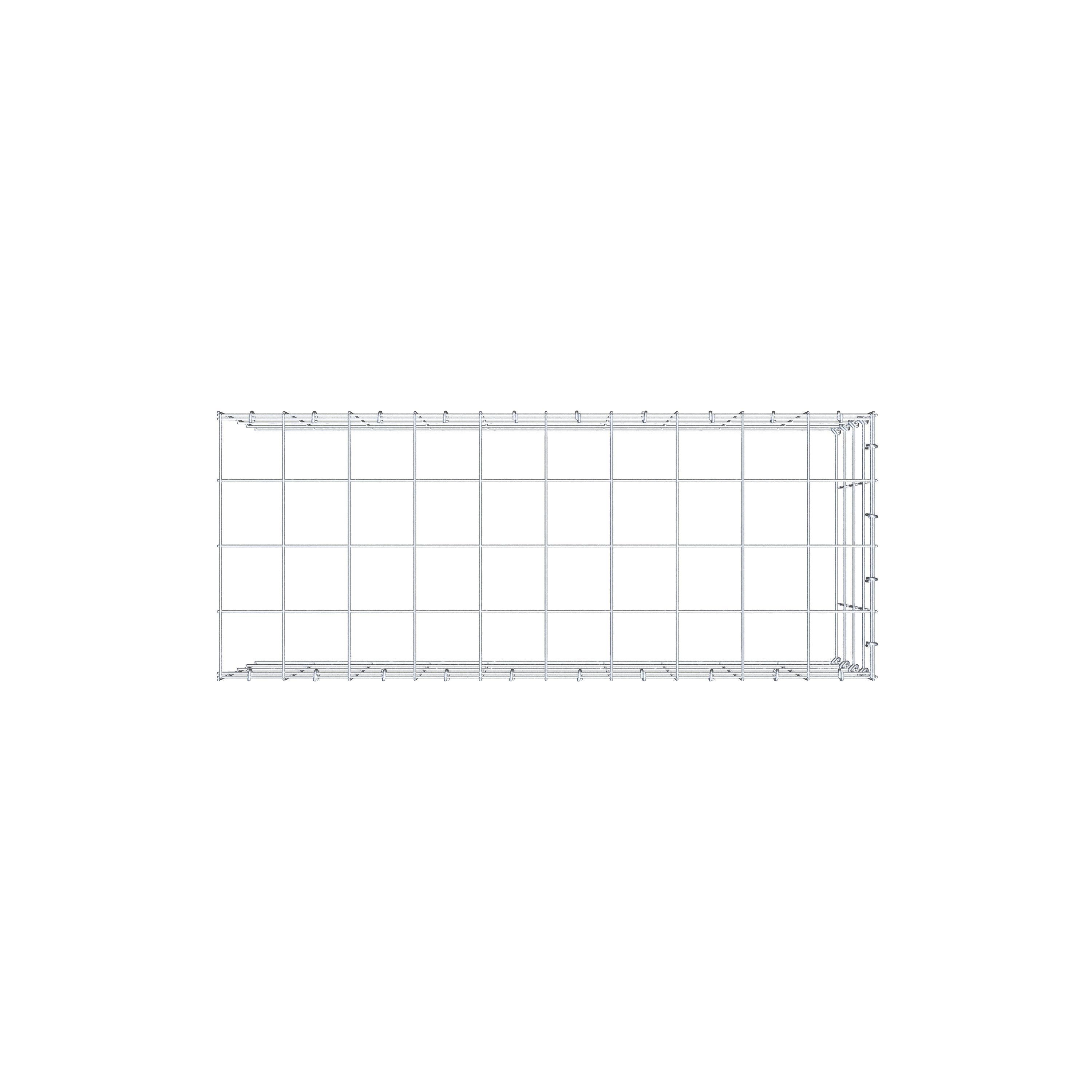 Gabião Tipo 4 100 cm x 40 cm x 40 cm (C x A x P), malhagem 10 cm x 10 cm, anel C