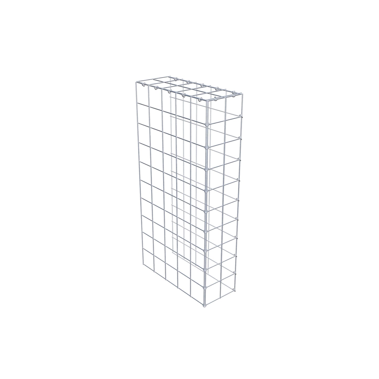 Typ 4 påbyggnadsgabion 100 cm x 50 cm x 20 cm (L x H x D), maskstorlek 10 cm x 10 cm, C-ring