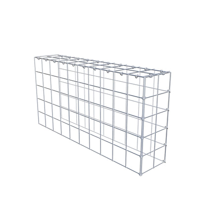 Typ 4 påbyggnadsgabion 100 cm x 50 cm x 20 cm (L x H x D), maskstorlek 10 cm x 10 cm, C-ring