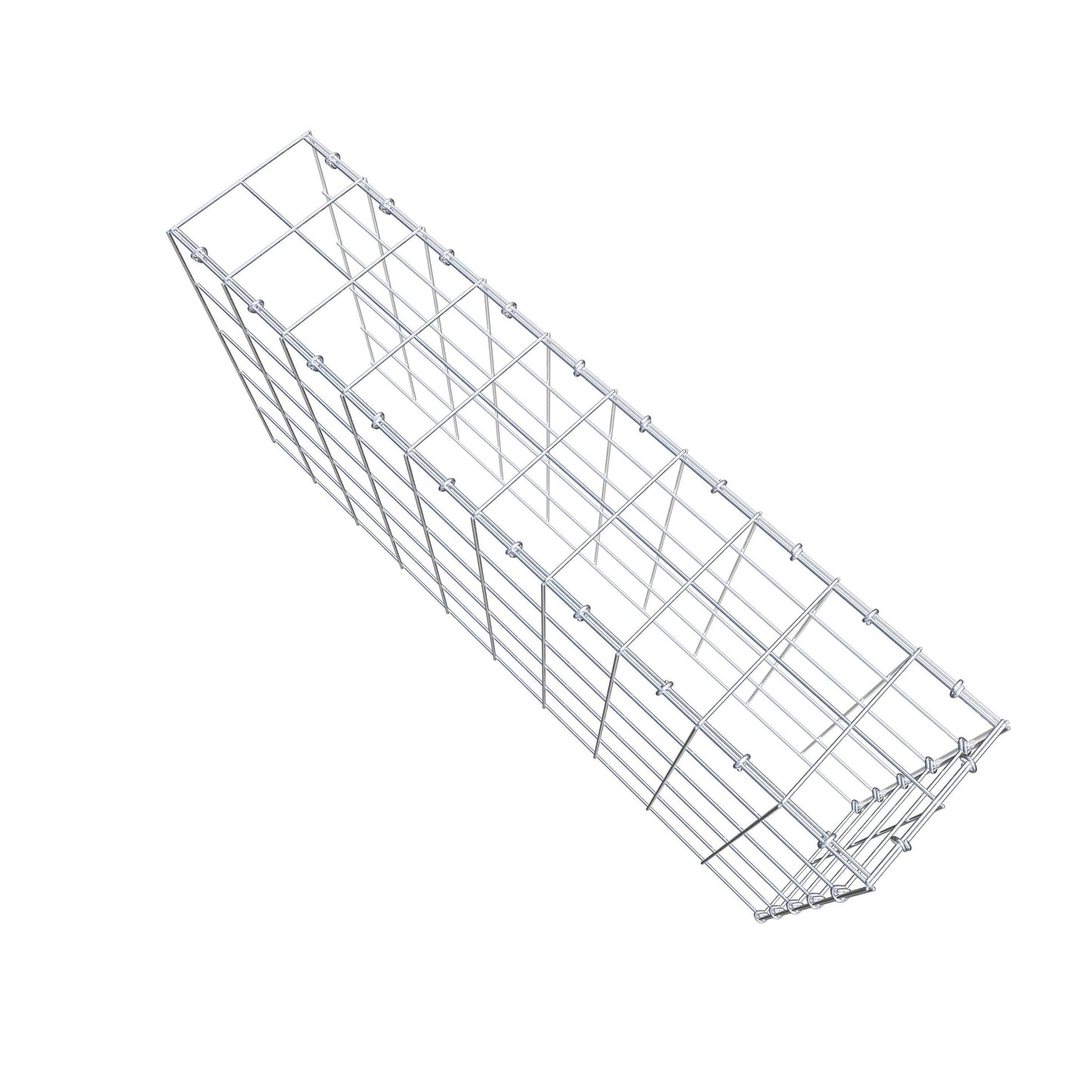 Typ 4 påbyggnadsgabion 100 cm x 50 cm x 20 cm (L x H x D), maskstorlek 10 cm x 10 cm, C-ring