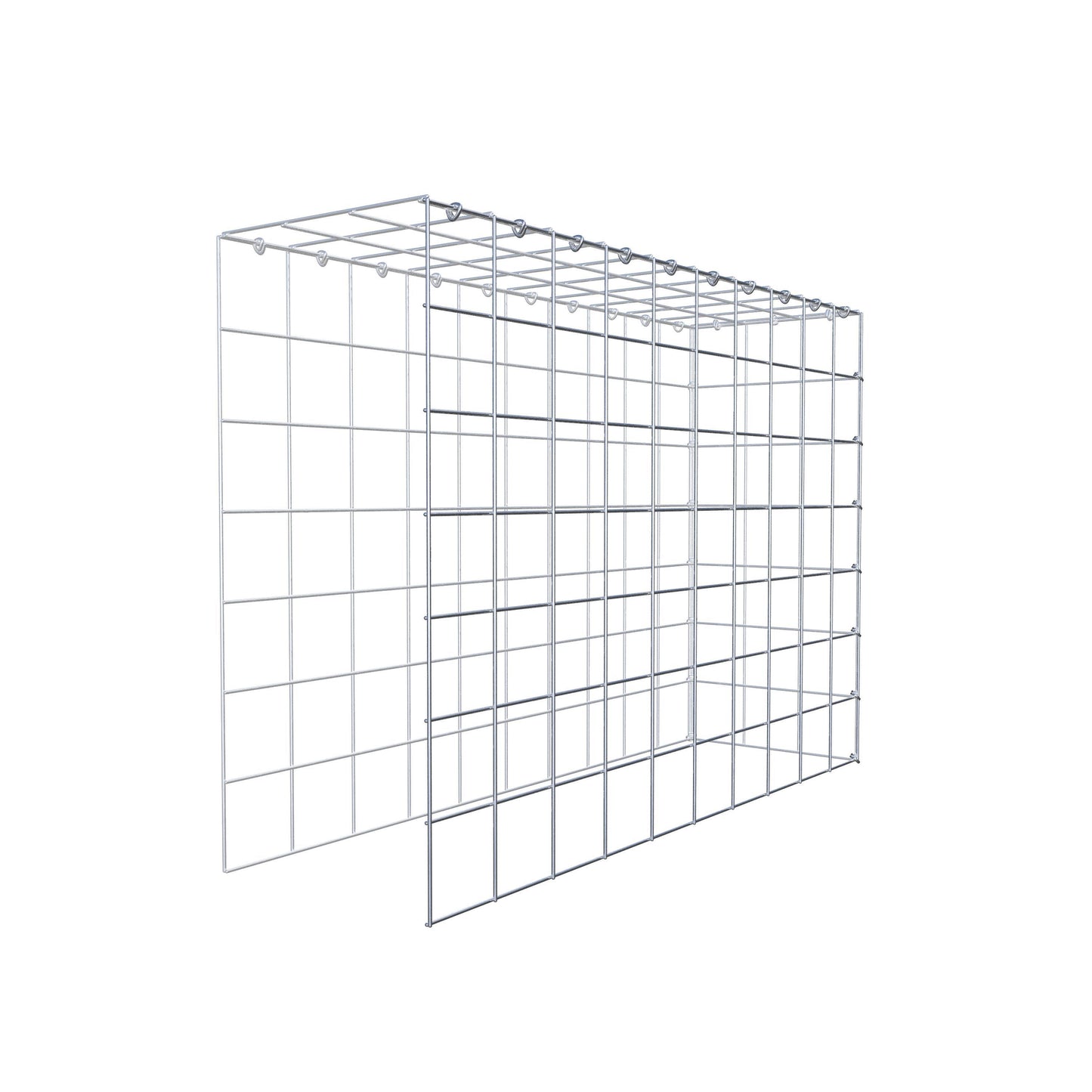 Mounted gabion type 4 100 cm x 70 cm x 30 cm (L x H x D), mesh size 10 cm x 10 cm, C-ring