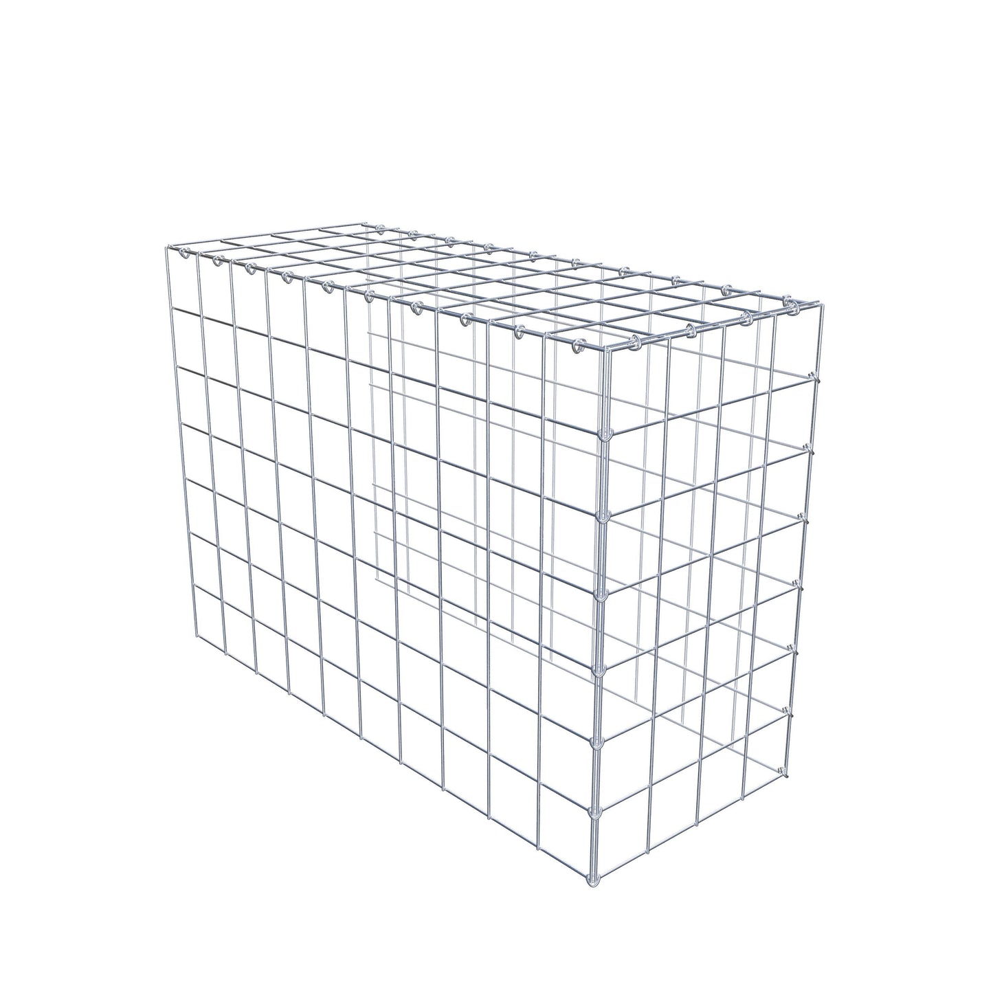 Monteret gabion type 4 100 cm x 70 cm x 40 cm (L x H x D), maskestørrelse 10 cm x 10 cm, C-ring