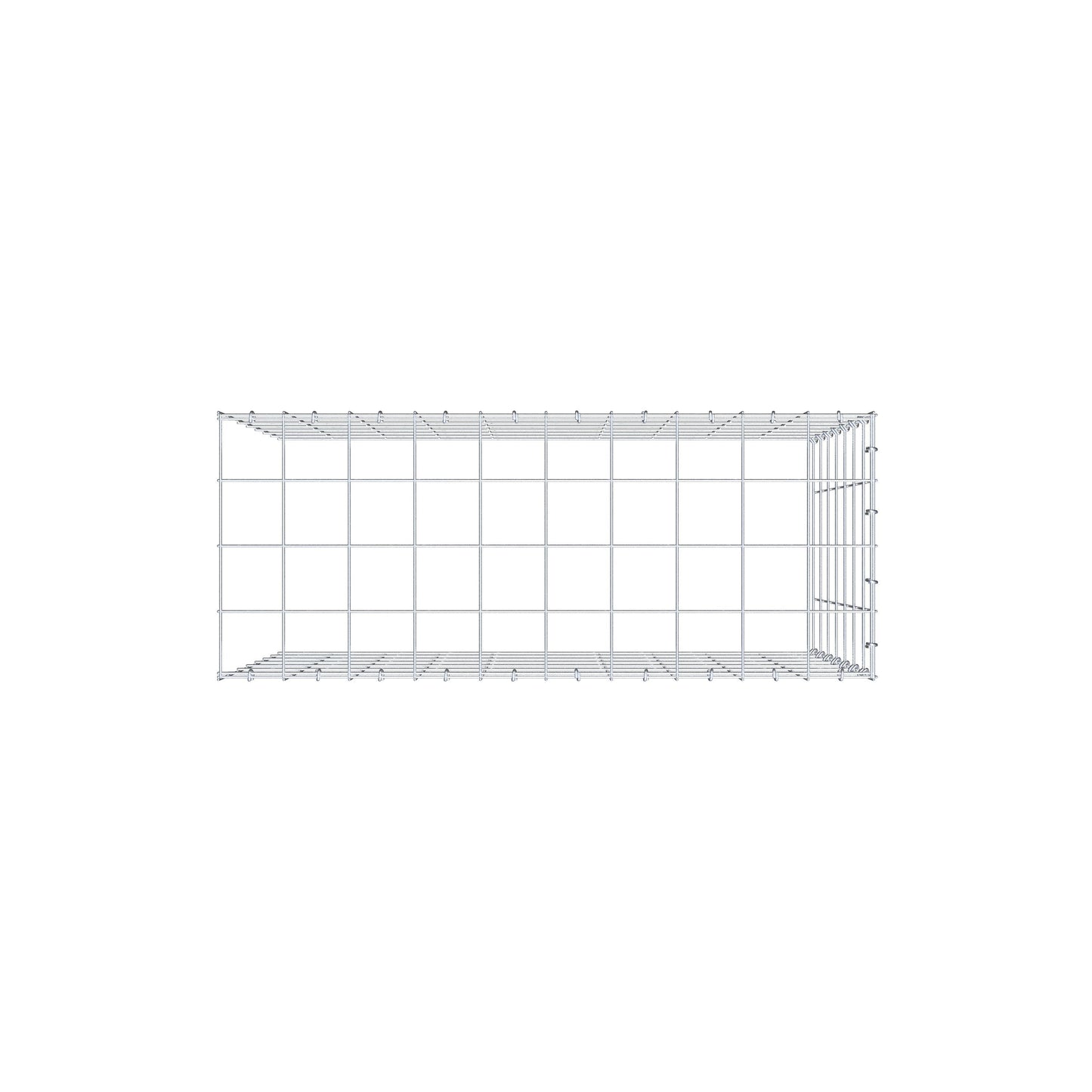 Monteret gabion type 4 100 cm x 70 cm x 40 cm (L x H x D), maskestørrelse 10 cm x 10 cm, C-ring