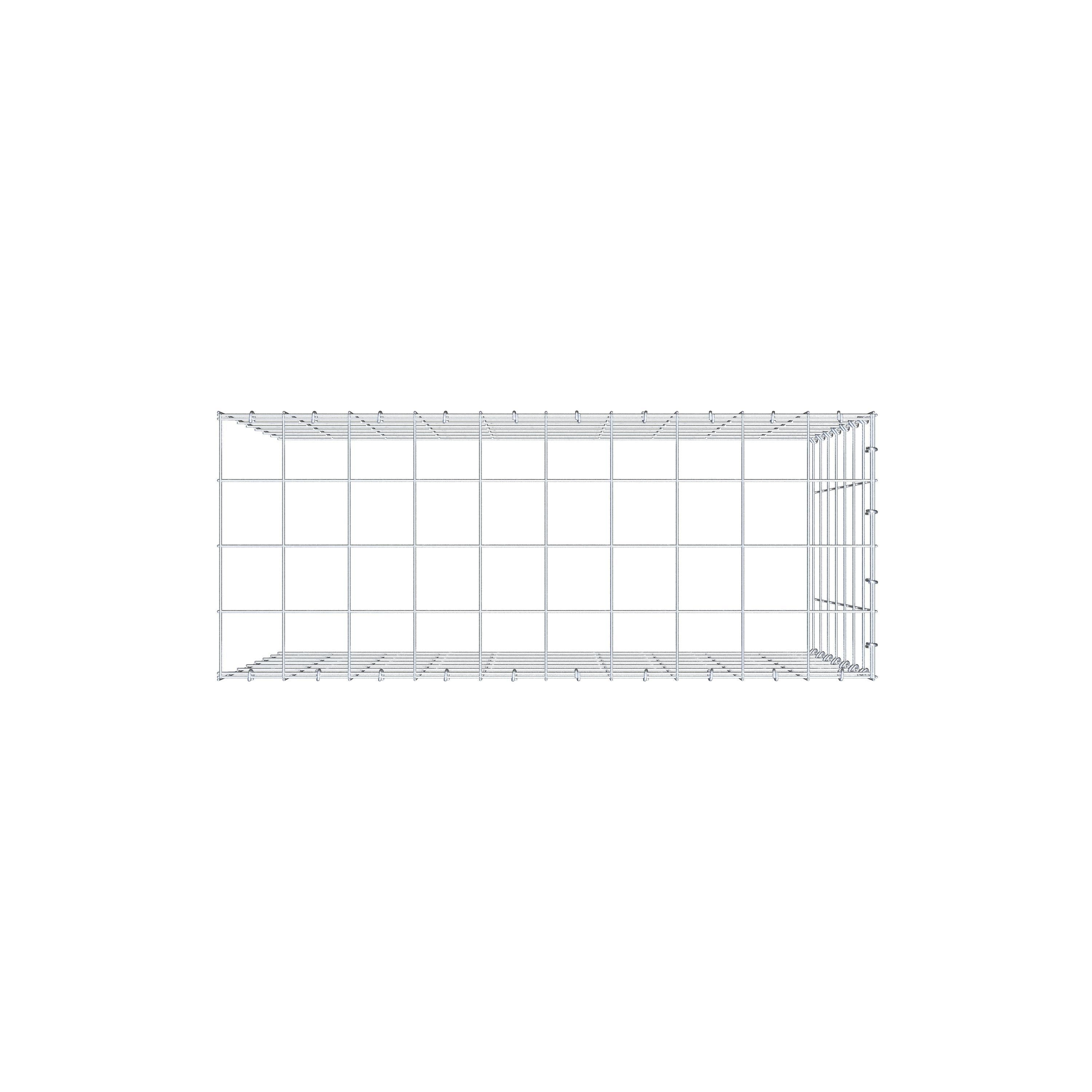 Anbaugabione Typ 4 100 cm x 70 cm x 40 cm (L x H x T), Maschenweite 10 cm x 10 cm, C-Ring