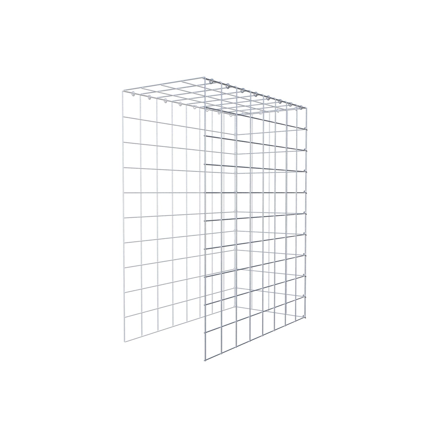 Typ 4 påbyggnadsgabion 100 cm x 80 cm x 40 cm (L x H x D), maskstorlek 10 cm x 10 cm, C-ring