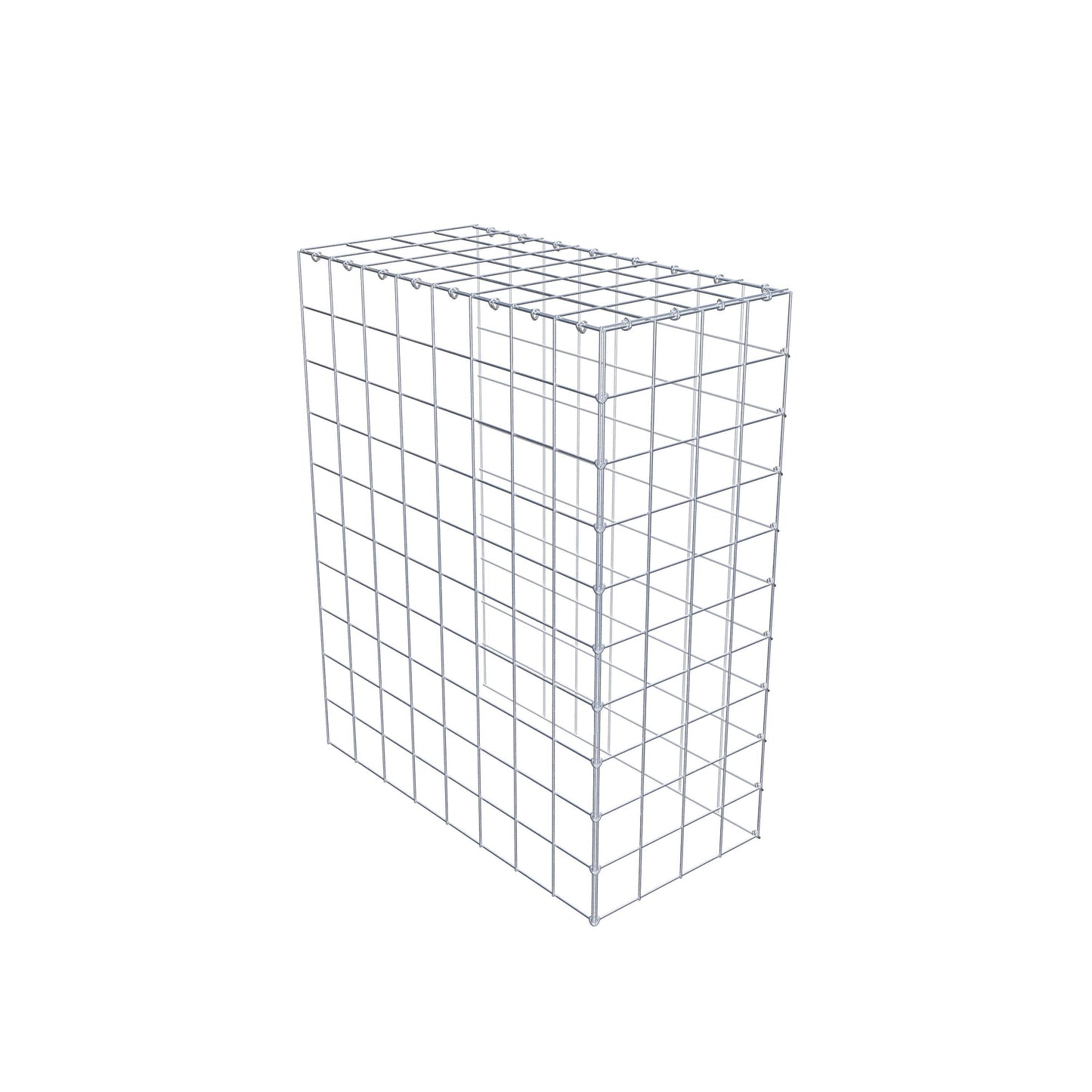 Typ 4 påbyggnadsgabion 100 cm x 80 cm x 40 cm (L x H x D), maskstorlek 10 cm x 10 cm, C-ring