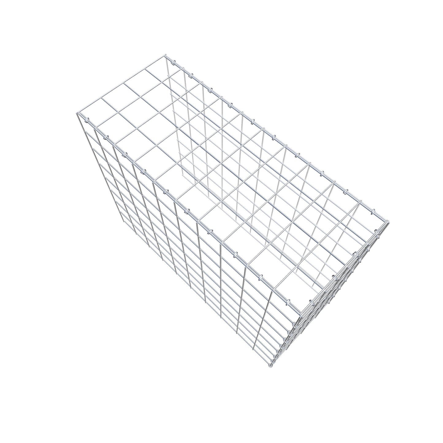 Typ 4 påbyggnadsgabion 100 cm x 80 cm x 40 cm (L x H x D), maskstorlek 10 cm x 10 cm, C-ring