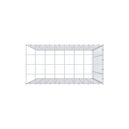 Typ 4 påbyggnadsgabion 100 cm x 80 cm x 40 cm (L x H x D), maskstorlek 10 cm x 10 cm, C-ring