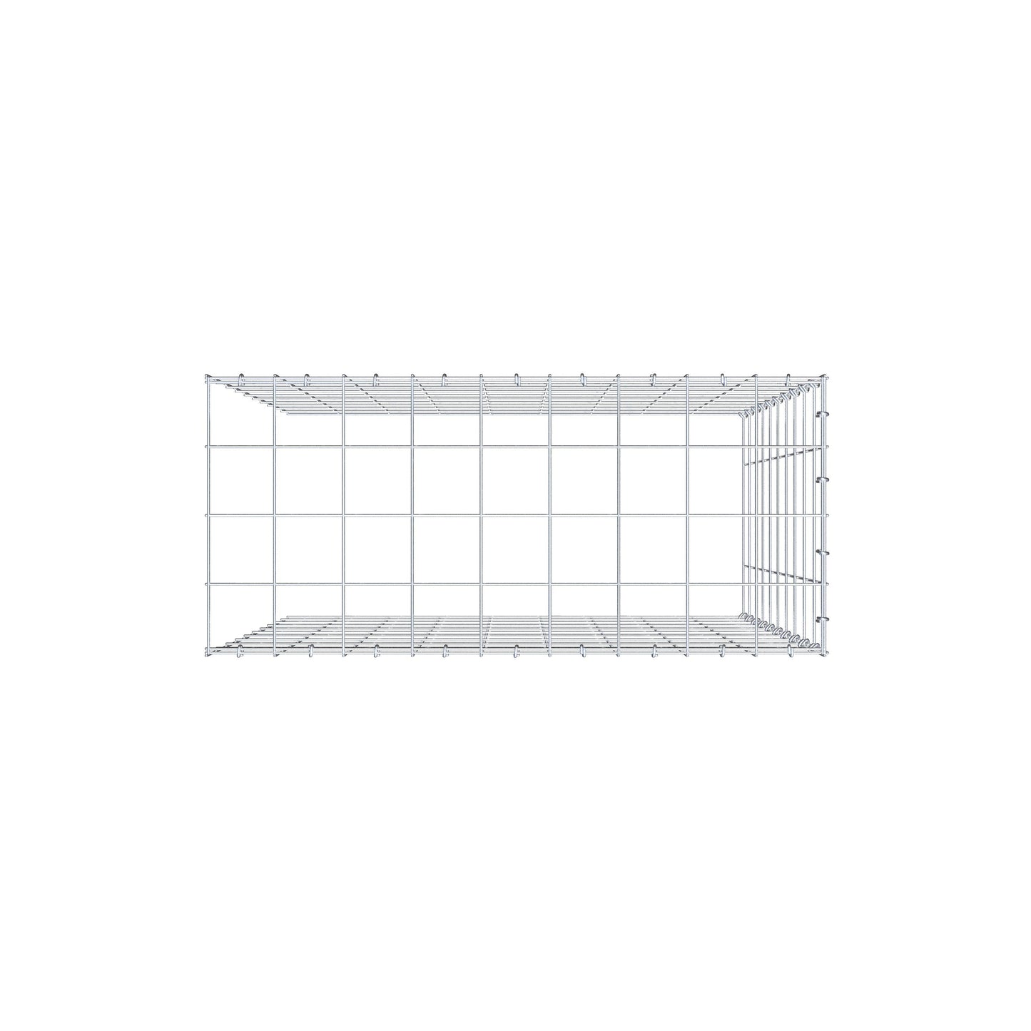 Gabbione aggiuntivo tipo 4 100 cm x 90 cm x 40 cm (L x H x P), maglia 10 cm x 10 cm, anello a C