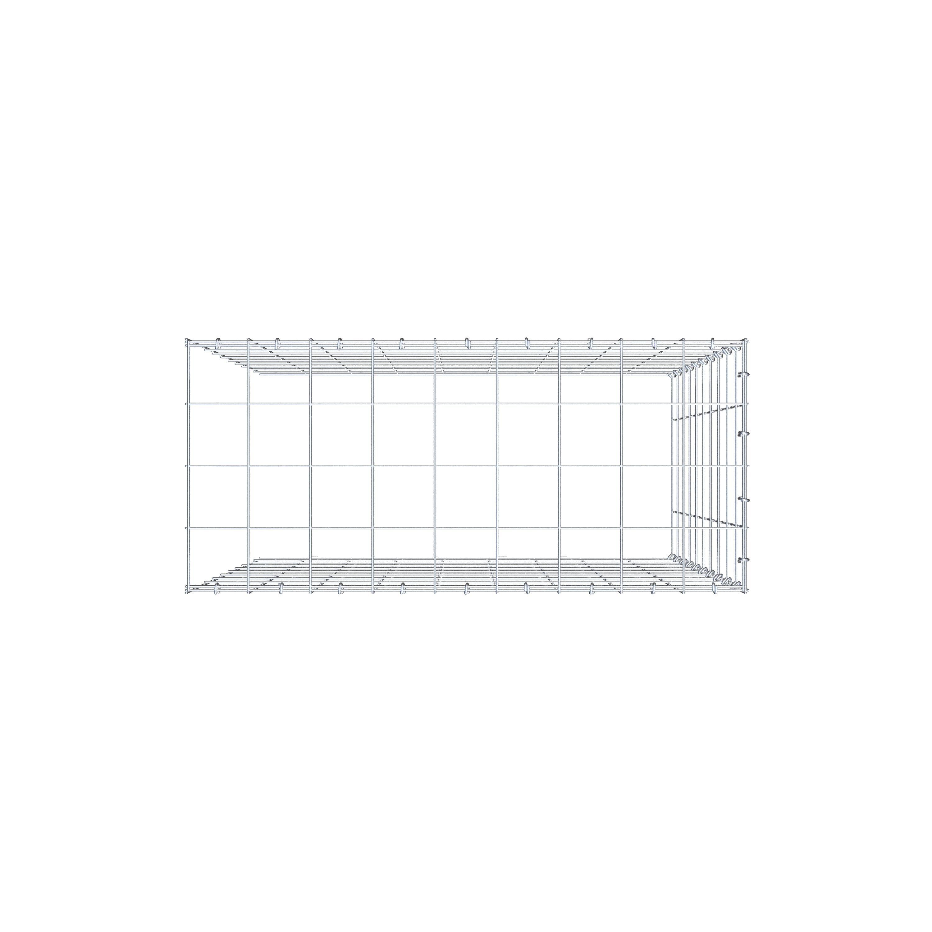 Anbaugabione Typ 4 100 cm x 90 cm x 40 cm (L x H x T), Maschenweite 10 cm x 10 cm, C-Ring