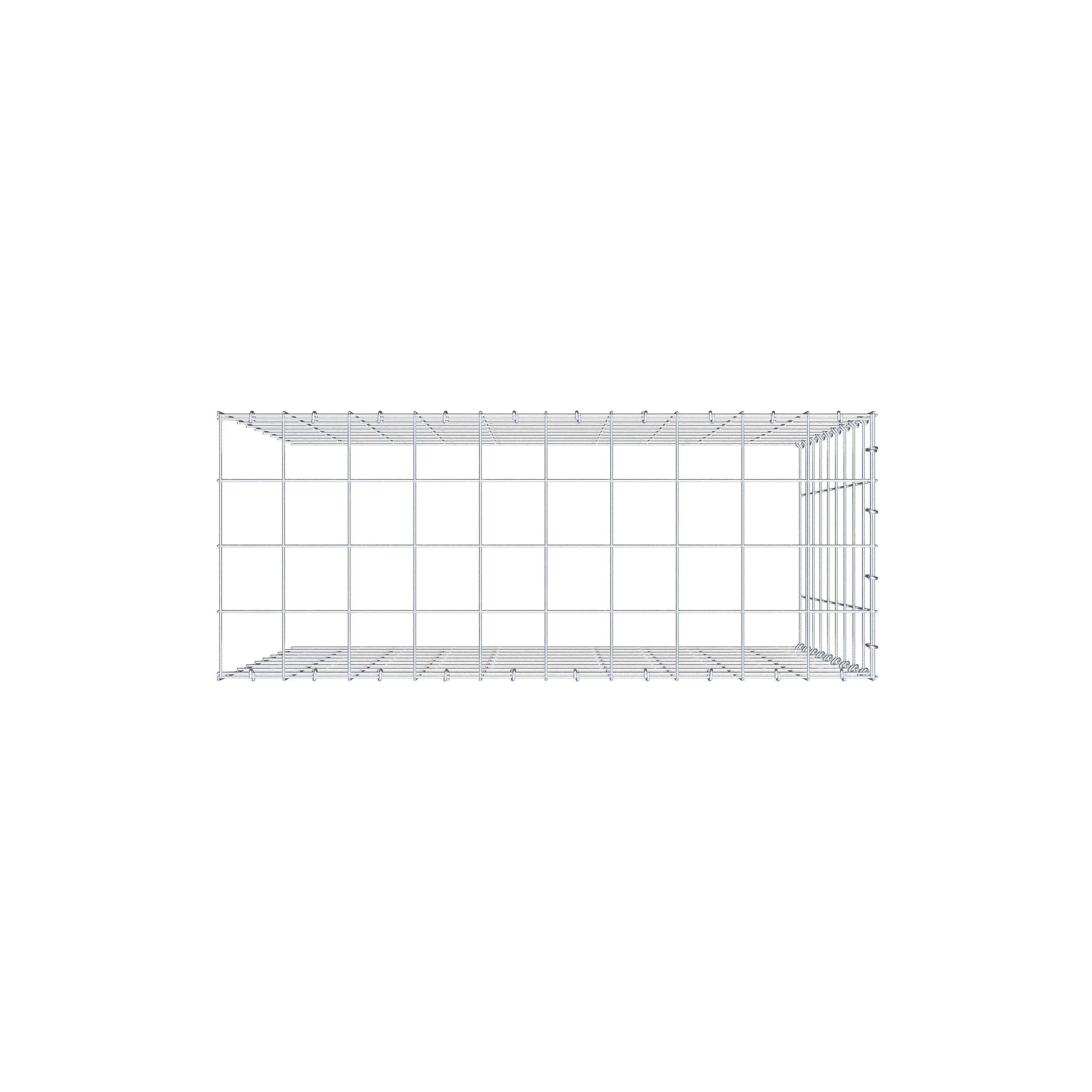 Anbaugabione Typ 4 100 cm x 90 cm x 40 cm (L x H x T), Maschenweite 10 cm x 10 cm, C-Ring