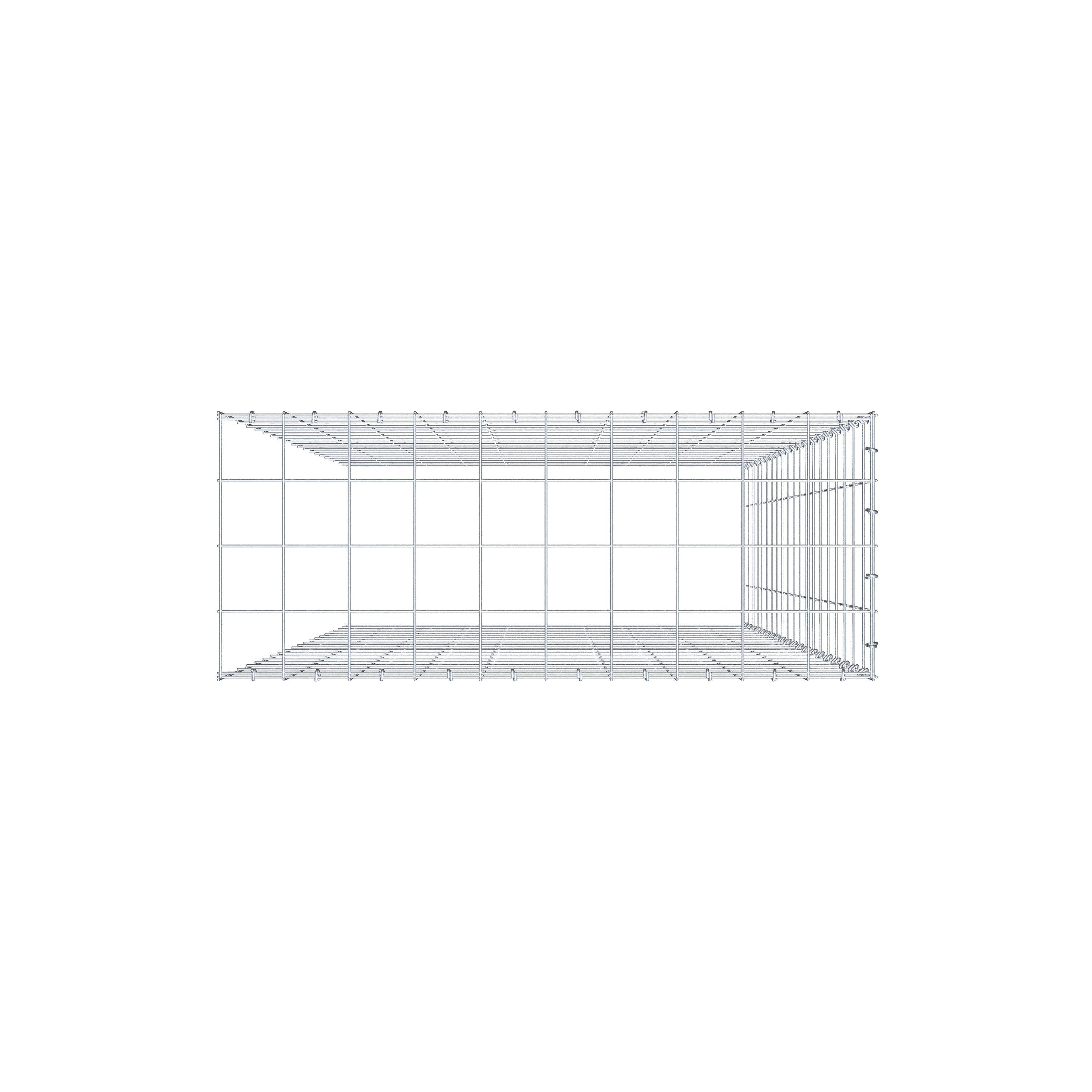 Gabião Tipo 4 200 cm x 100 cm x 40 cm (C x A x P), malhagem 10 cm x 10 cm, anel C