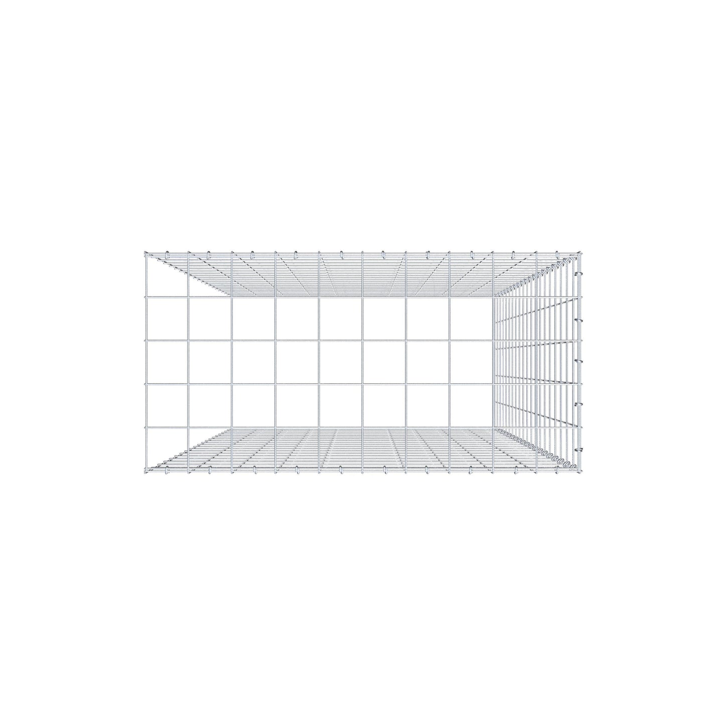 Gabbione aggiuntivo tipo 4 200 cm x 100 cm x 50 cm (L x H x P), maglia 10 cm x 10 cm, anello a C