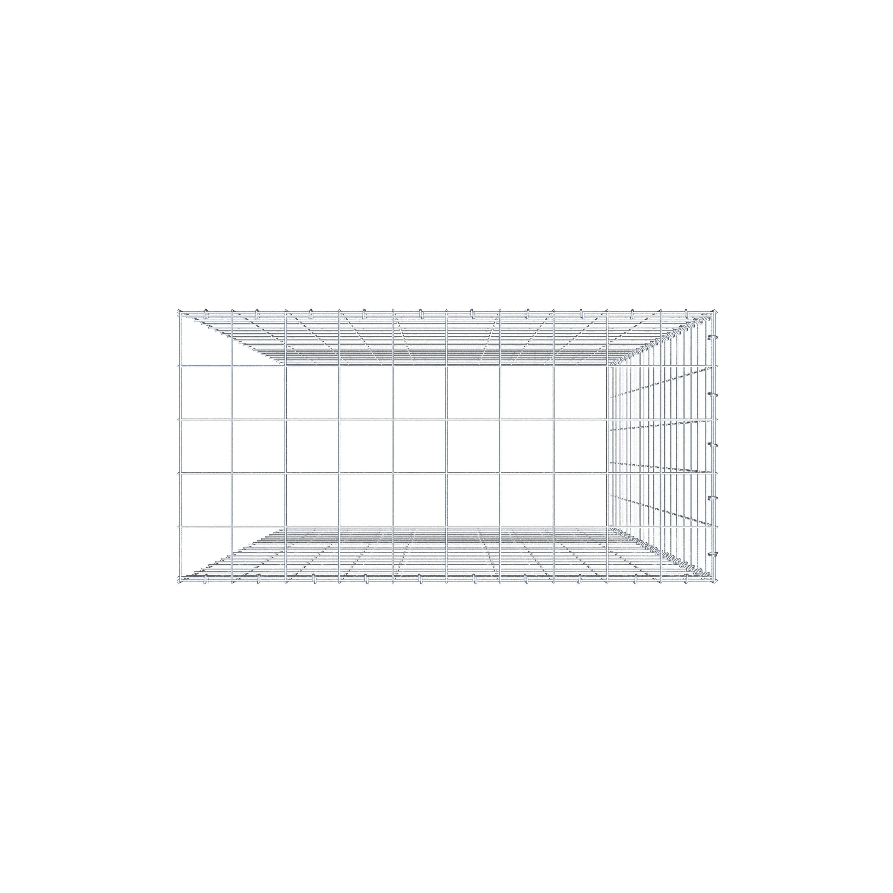 Gabião Tipo 4 200 cm x 100 cm x 50 cm (C x A x P), malhagem 10 cm x 10 cm, anel C