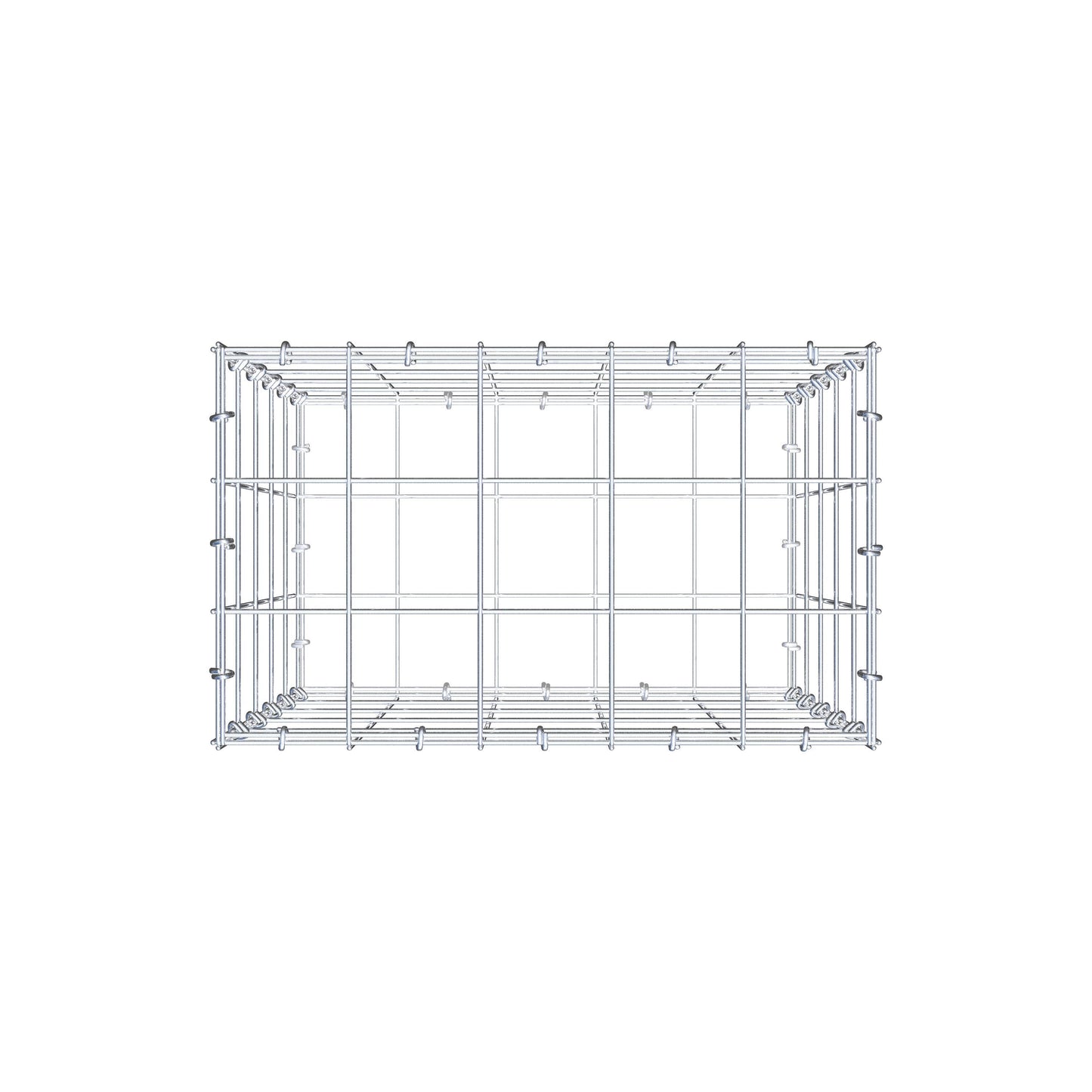 Gavión 50 cm x 50 cm x 30 cm (L x A x P), malla 10 cm x 10 cm, anillo en C