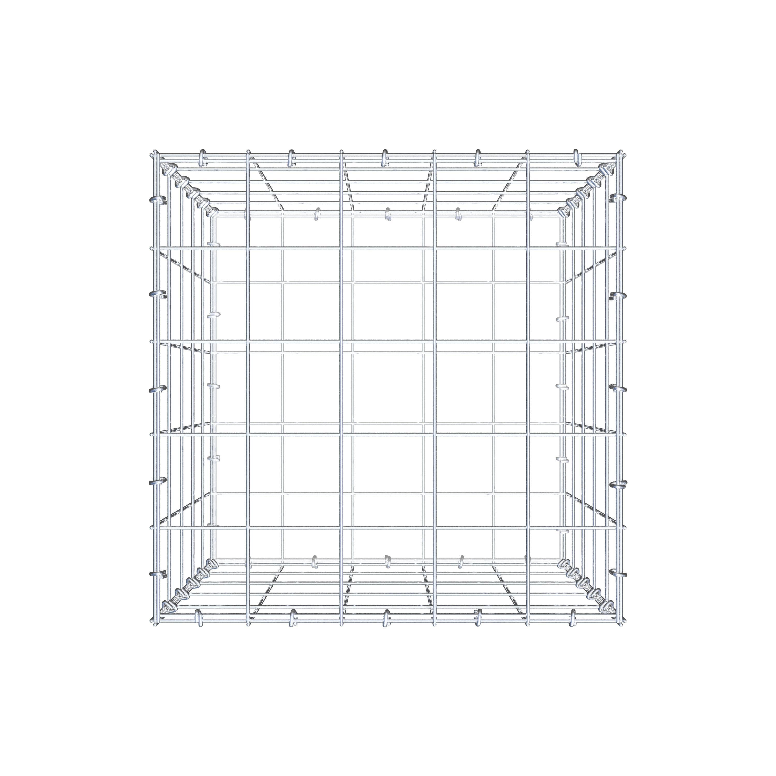 Gabion 50 cm x 50 cm x 50 cm (L x H x D), maskestørrelse 10 cm x 10 cm, C-ring