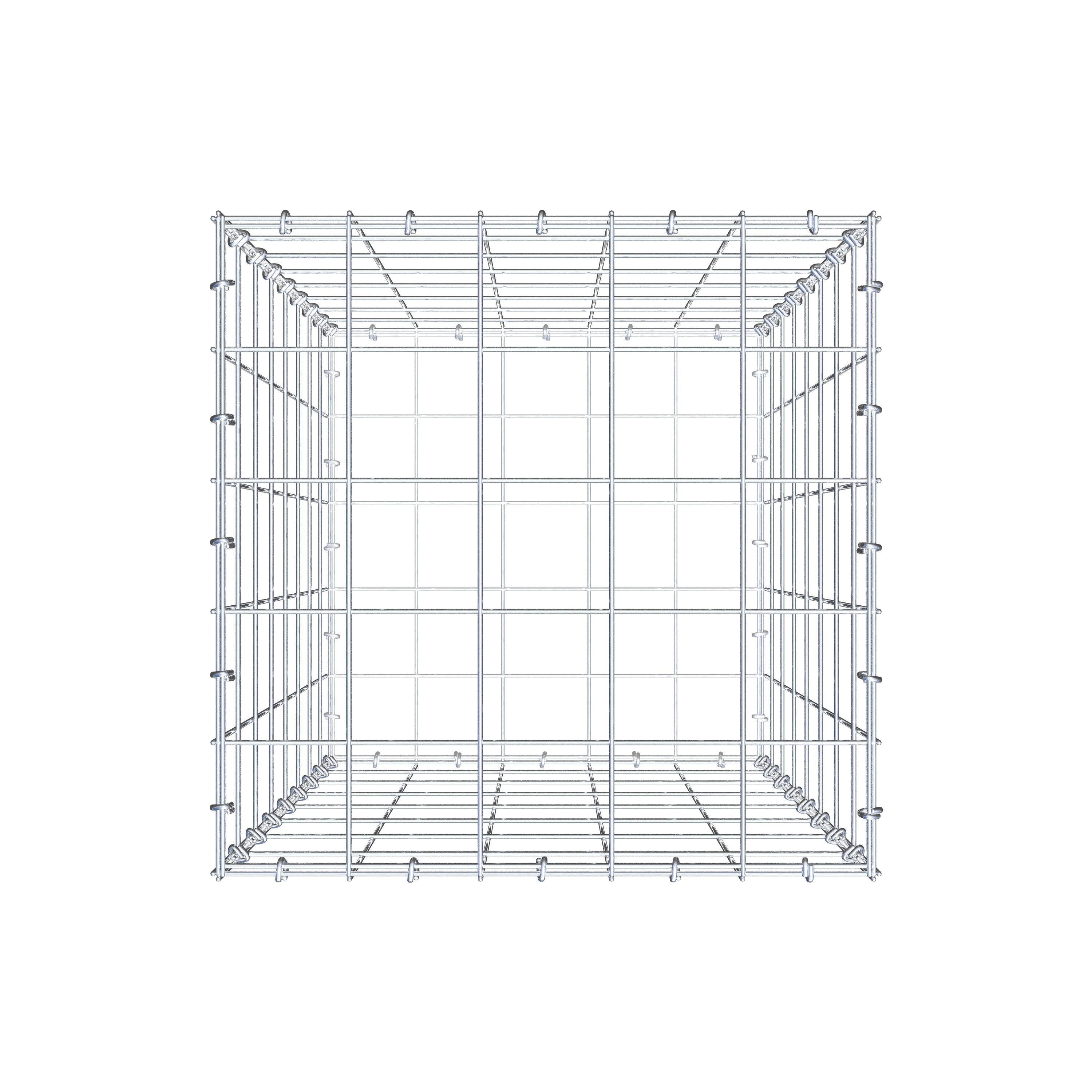 Gabione 80 cm x 50 cm x 50 cm (L x H x T), Maschenweite 10 cm x 10 cm, C-Ring