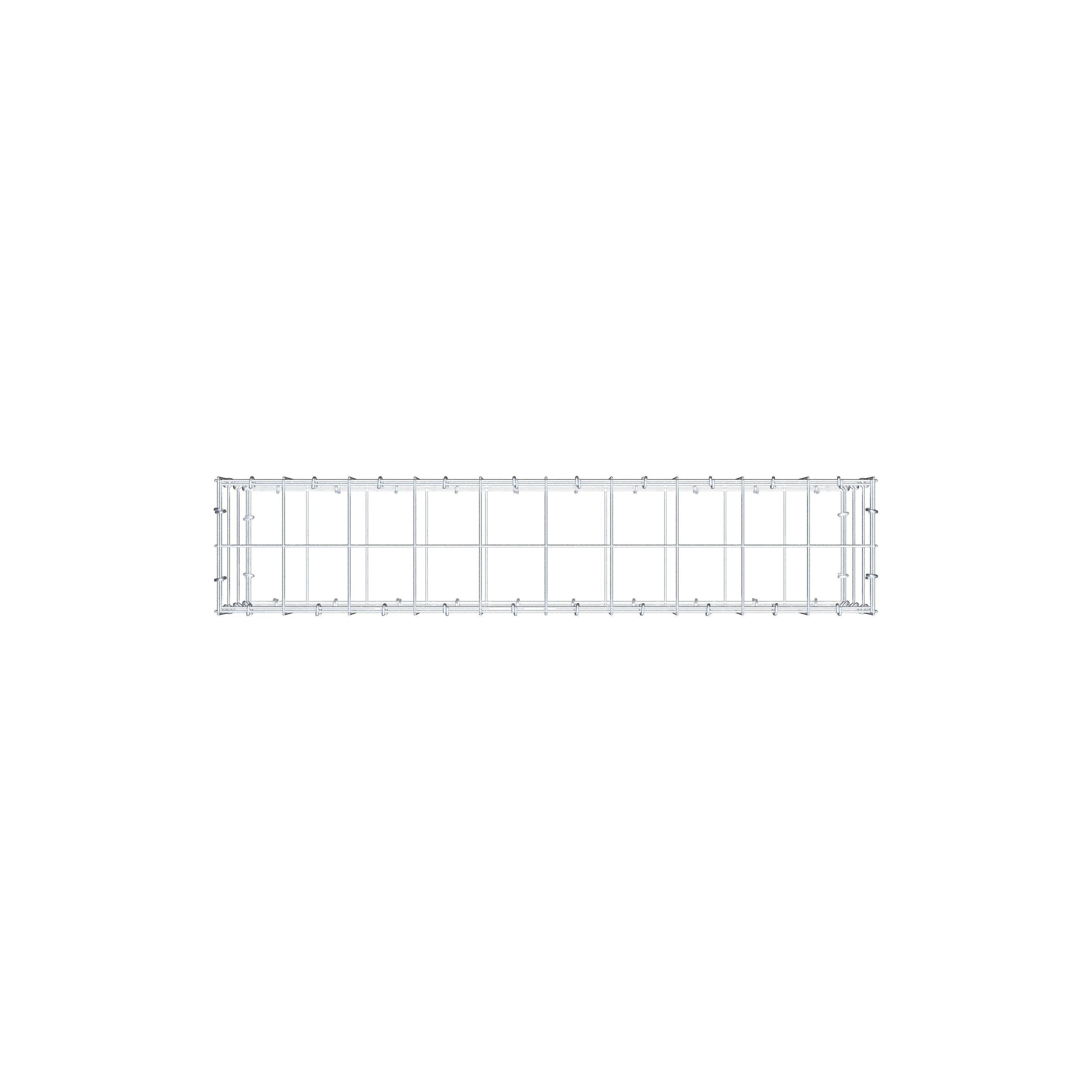 Gabião 100 cm x 30 cm x 20 cm (C x A x P), malhagem 10 cm x 10 cm, anel C