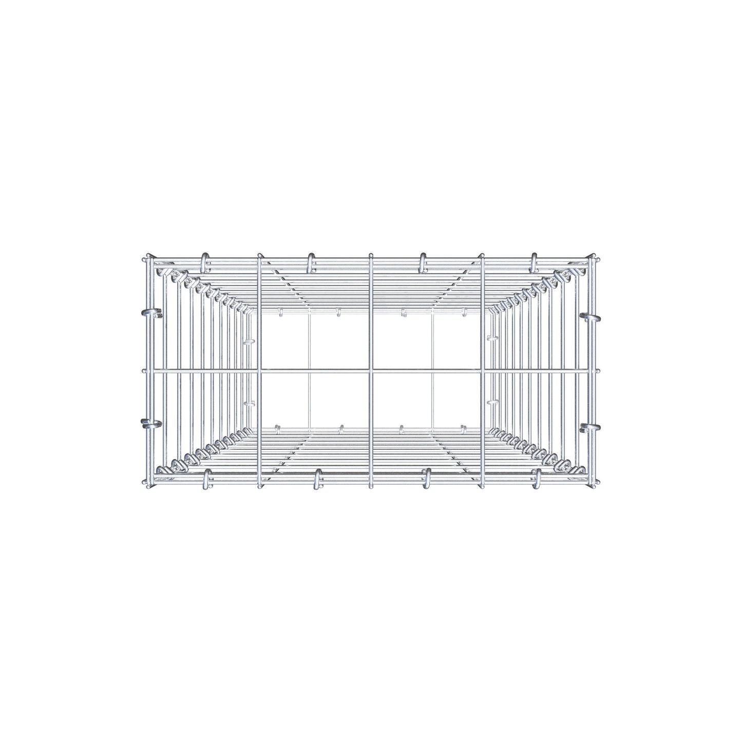 Gabion 100 cm x 40 cm x 20 cm (L x H x D), maskstorlek 10 cm x 10 cm, C-ring