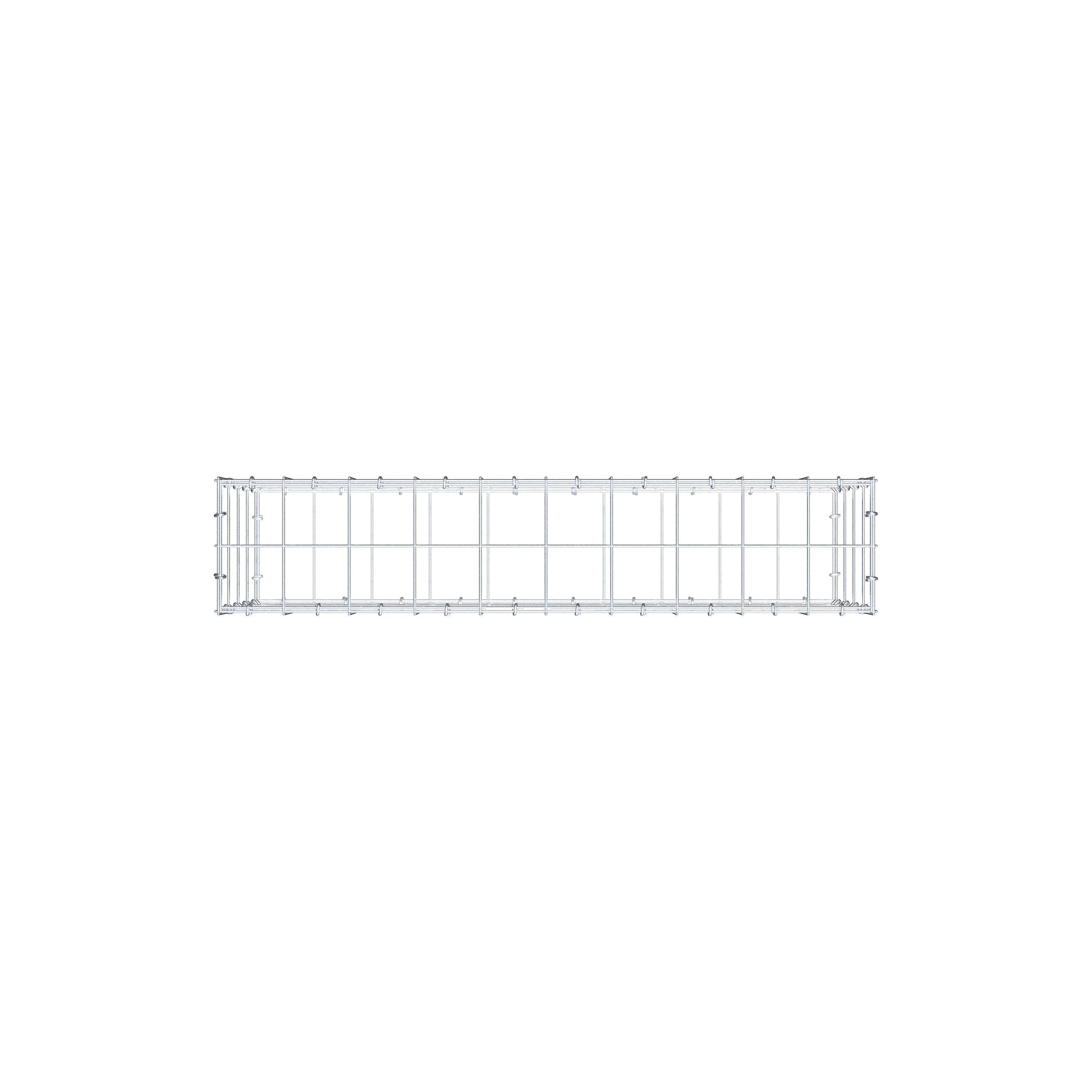 Gabione 100 cm x 40 cm x 20 cm (L x H x T), Maschenweite 10 cm x 10 cm, C-Ring