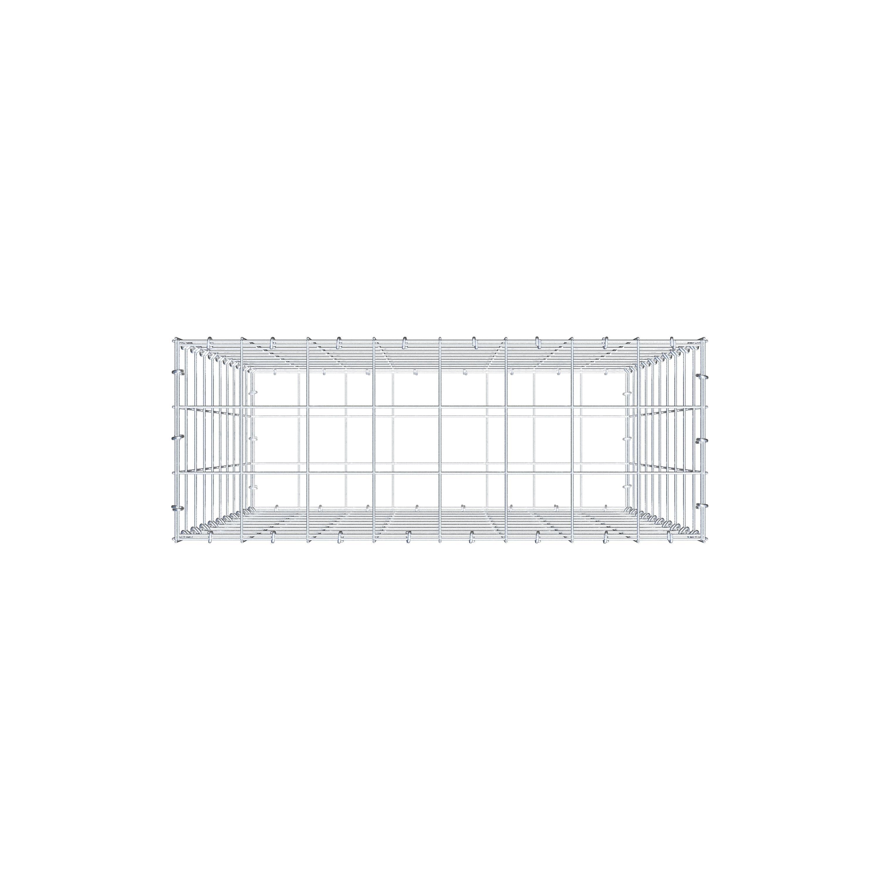 Gabione 100 cm x 80 cm x 30 cm (L x H x T), Maschenweite 10 cm x 10 cm, C-Ring