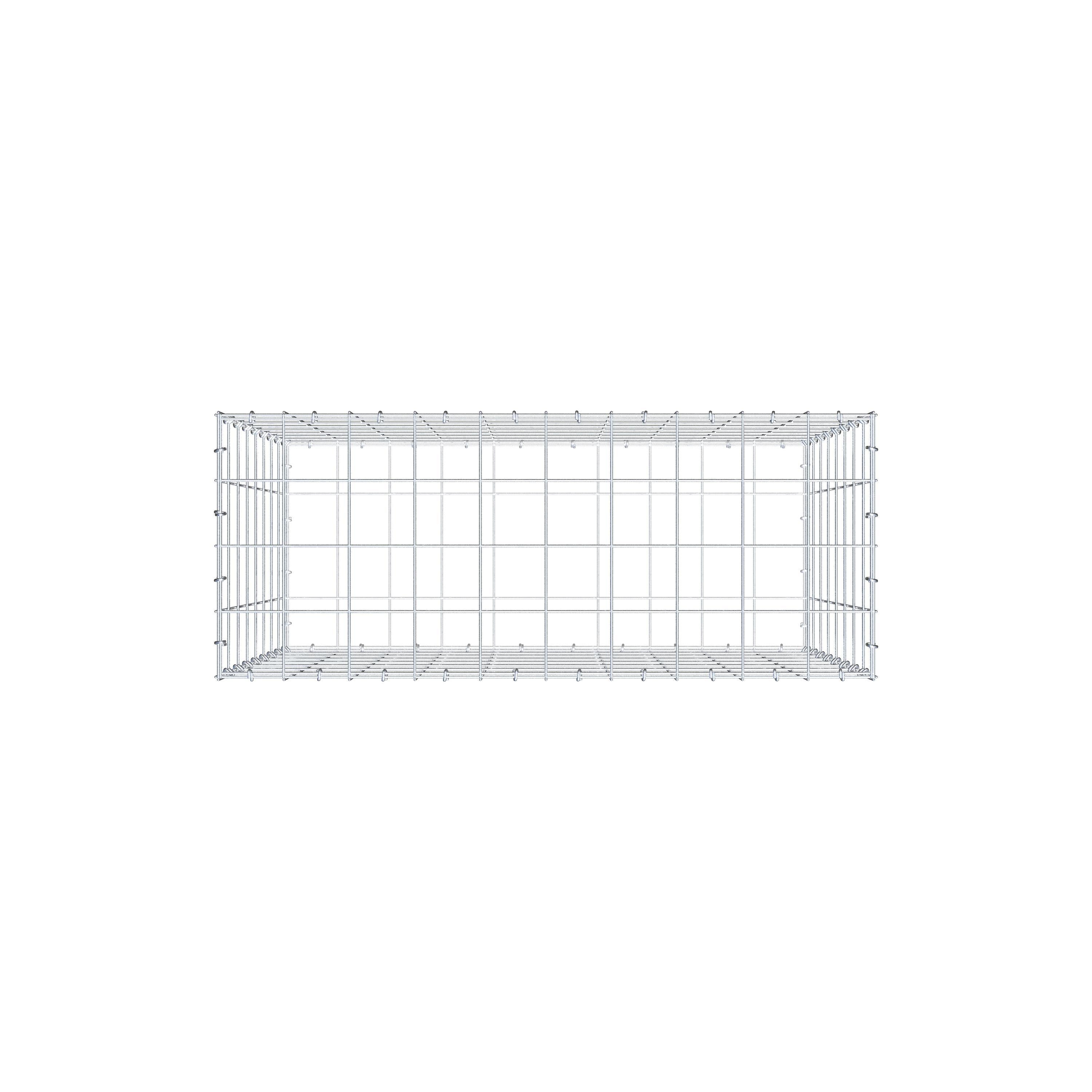 Gabion 100 cm x 80 cm x 40 cm (L x H x D), maskestørrelse 10 cm x 10 cm, C-ring