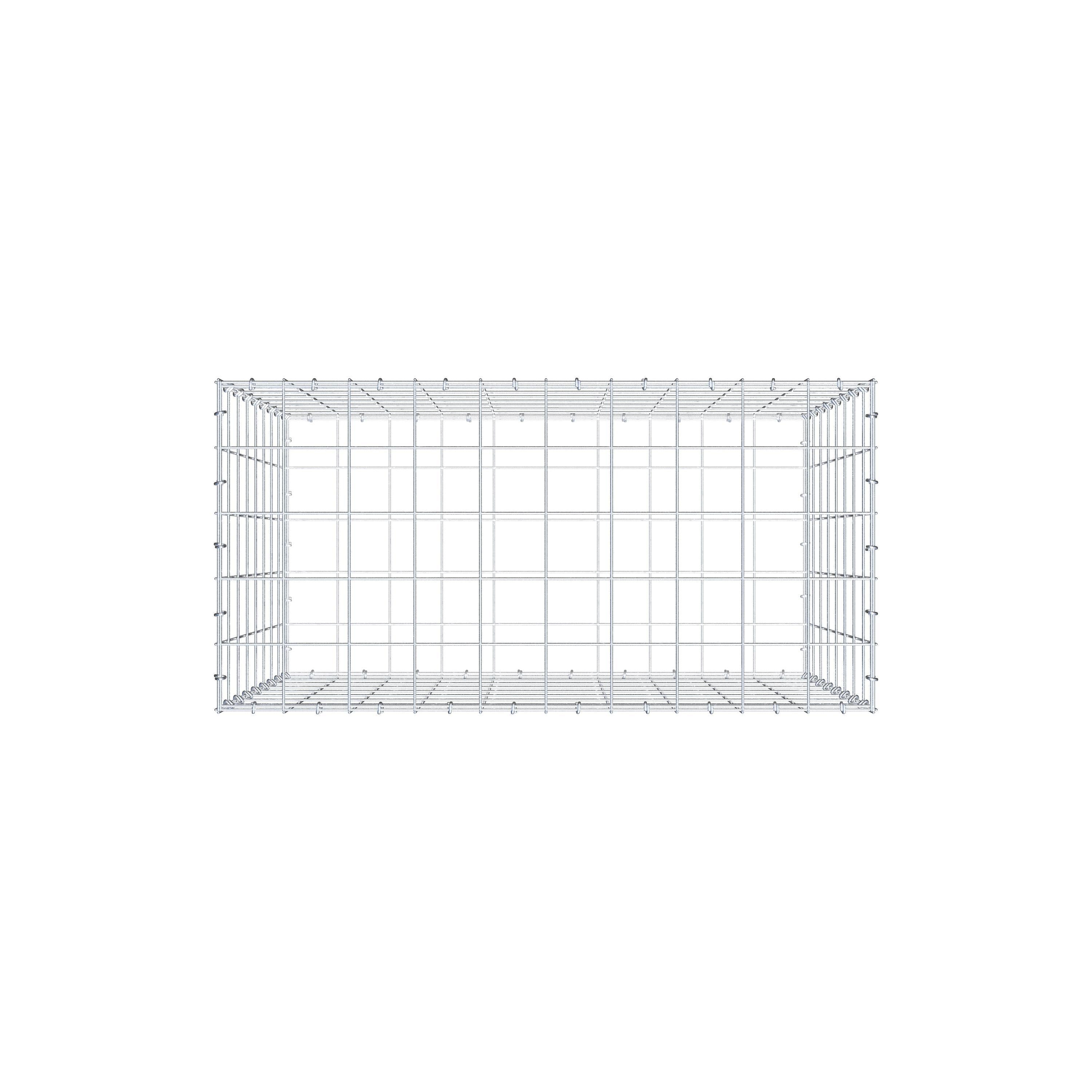 Gabion 100 cm x 80 cm x 50 cm (L x H x D), maskestørrelse 10 cm x 10 cm, C-ring