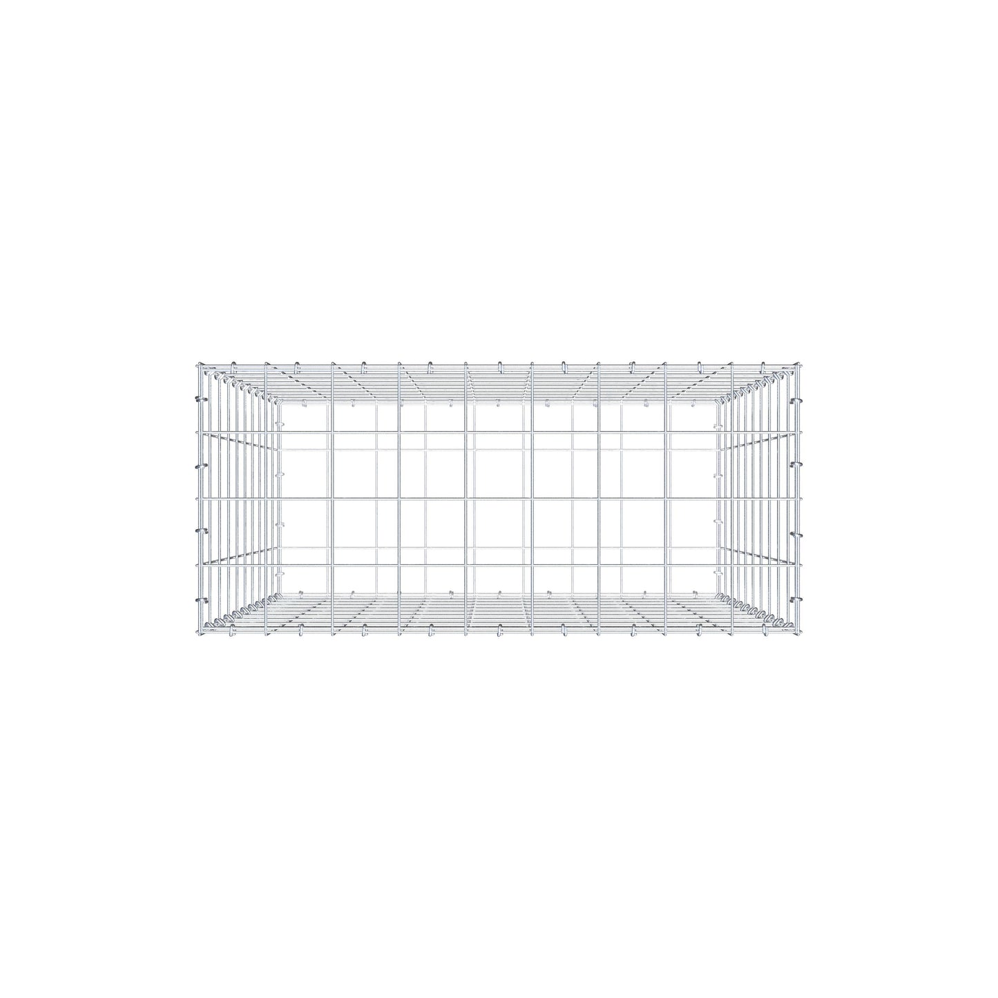 Gabbione 100 cm x 90 cm x 40 cm (L x H x P), maglia 10 cm x 10 cm, anello a C