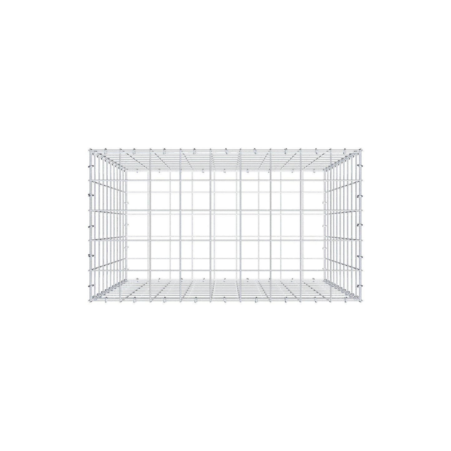 Gabbione 100 cm x 90 cm x 50 cm (L x H x P), maglia 10 cm x 10 cm, anello a C