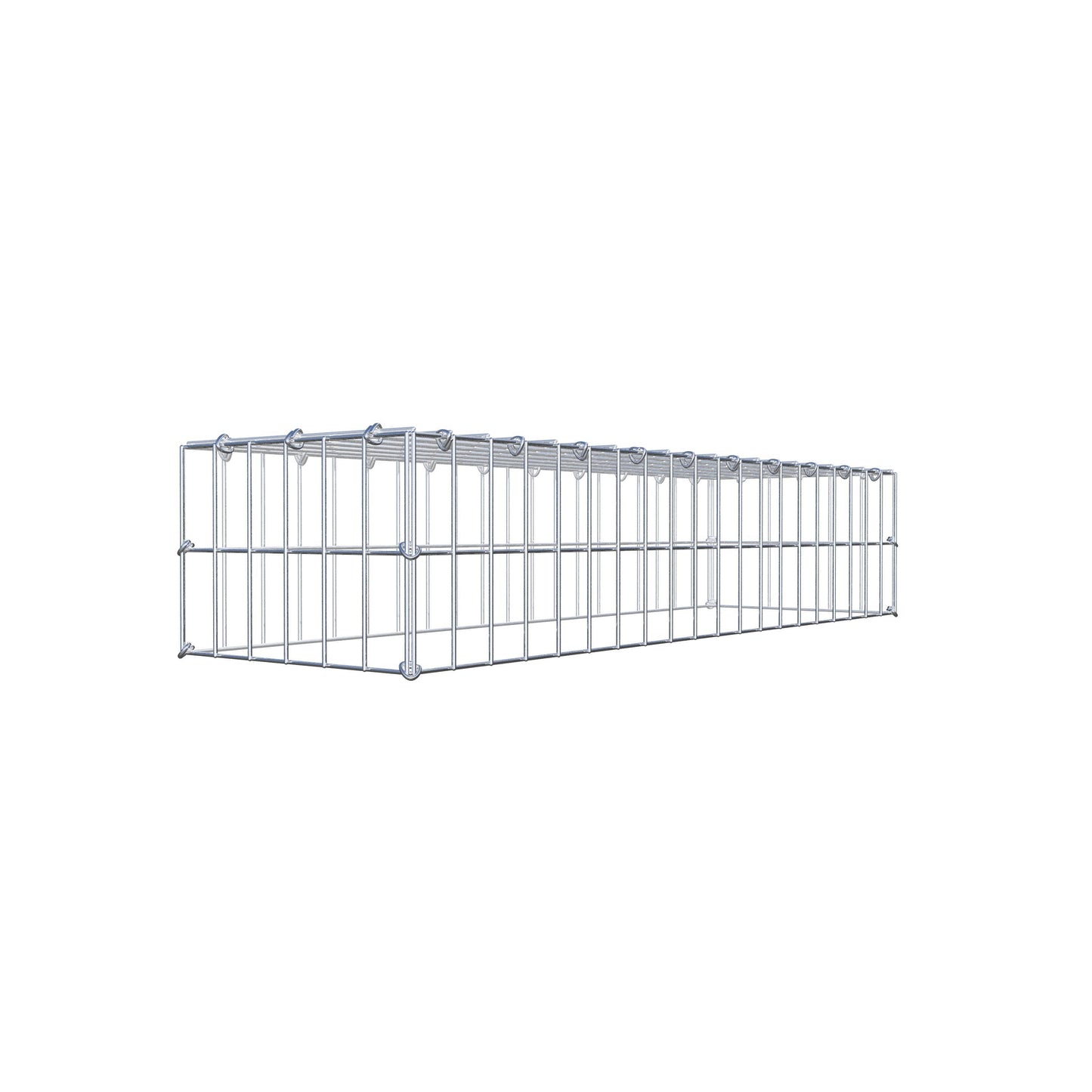 Typ 3 påbyggnadsgabion 100 cm x 20 cm x 30 cm (L x H x D), maskstorlek 5 cm x 10 cm, C-ring