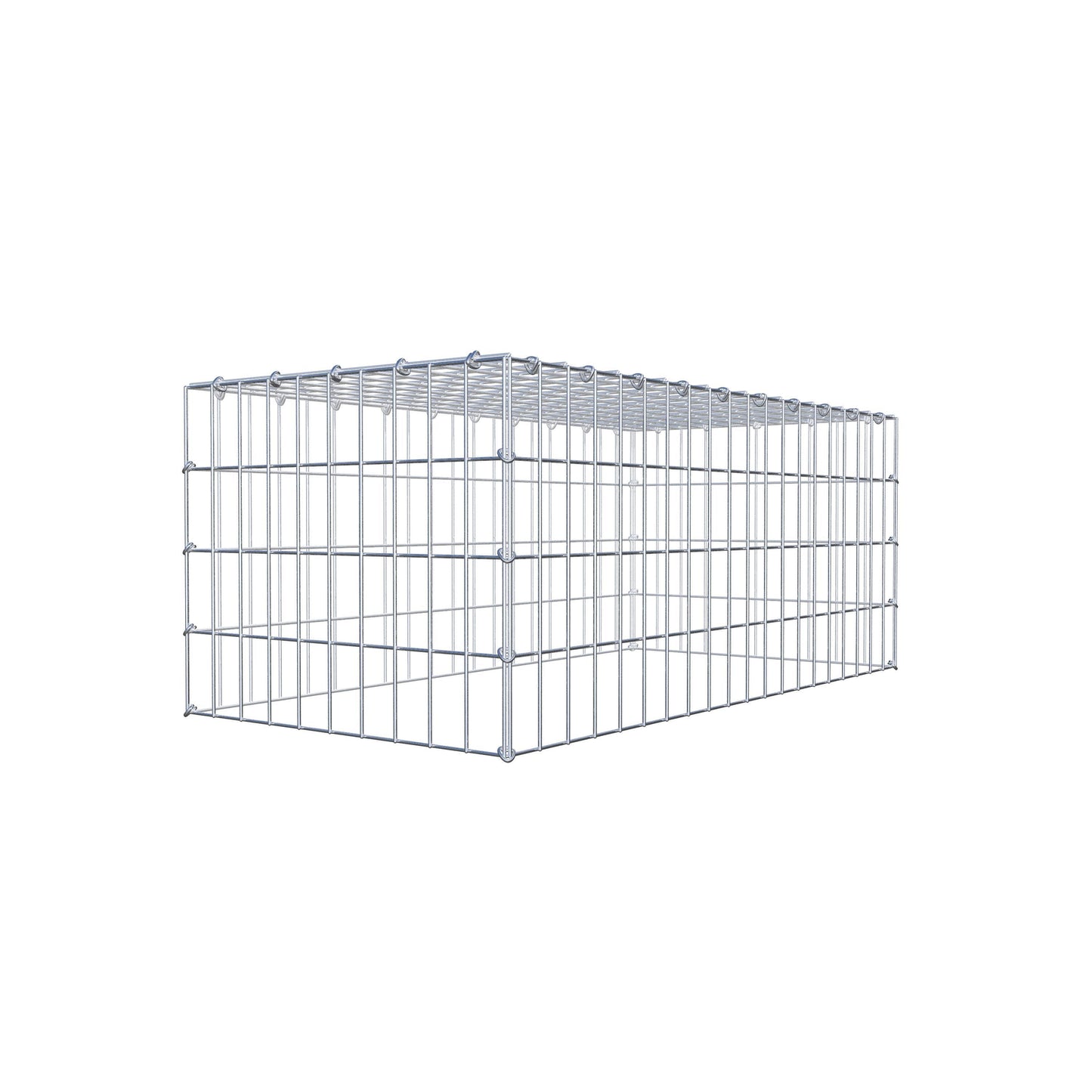 Typ 3 påbyggnadsgabion 100 cm x 40 cm x 50 cm (L x H x D), maskstorlek 5 cm x 10 cm, C-ring