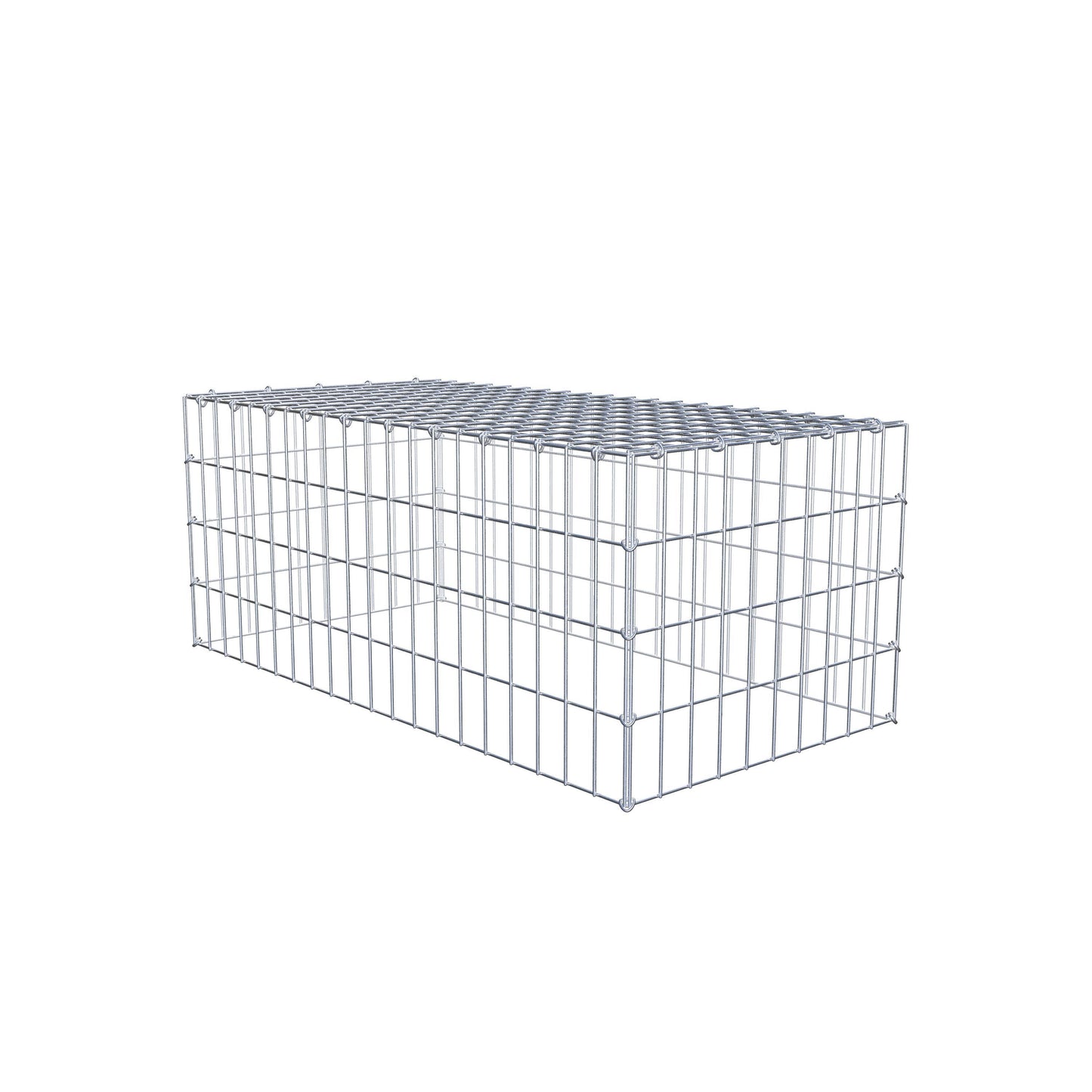 Typ 3 påbyggnadsgabion 100 cm x 40 cm x 50 cm (L x H x D), maskstorlek 5 cm x 10 cm, C-ring