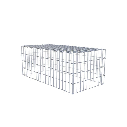Typ 3 påbyggnadsgabion 100 cm x 40 cm x 50 cm (L x H x D), maskstorlek 5 cm x 10 cm, C-ring