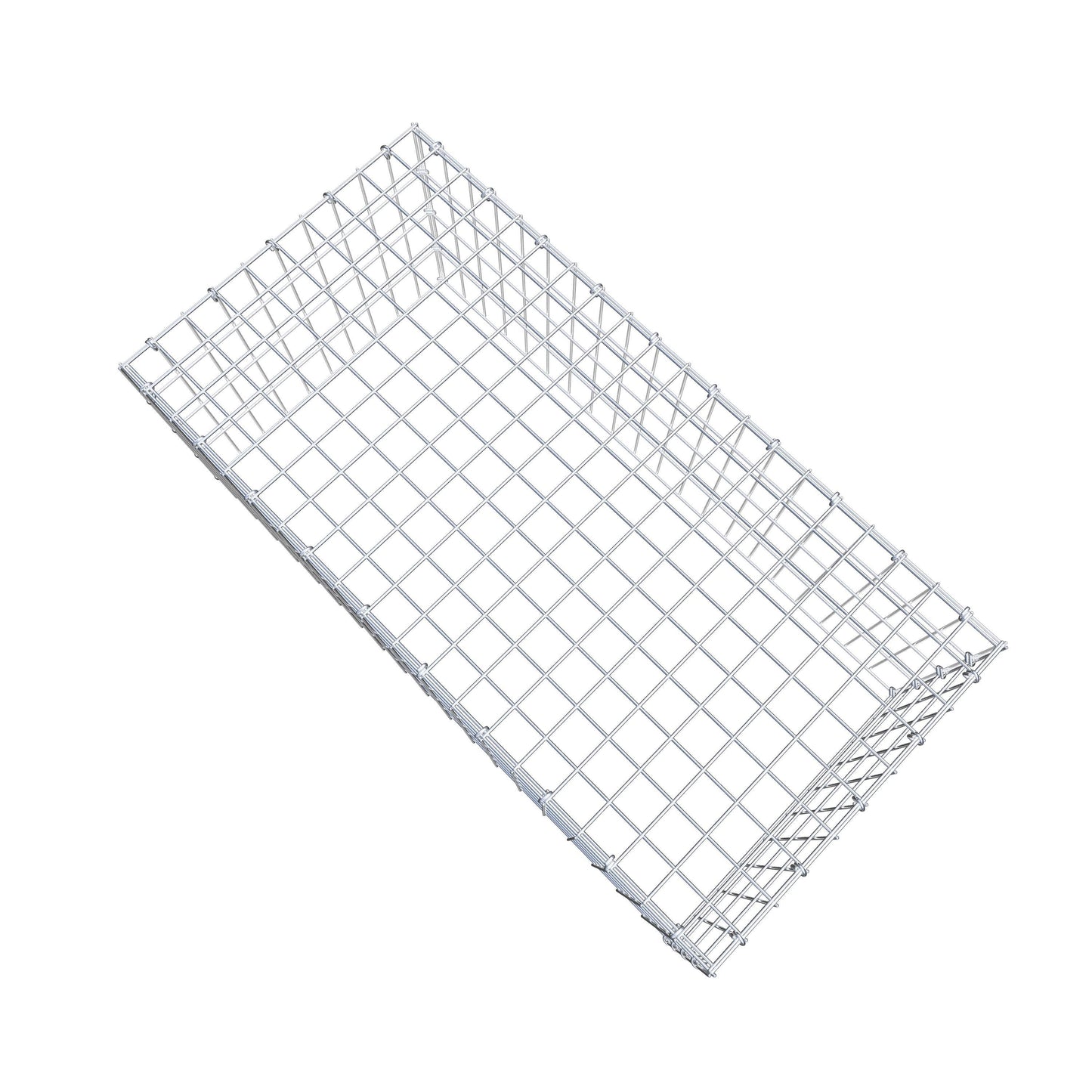 Typ 3 påbyggnadsgabion 100 cm x 40 cm x 50 cm (L x H x D), maskstorlek 5 cm x 10 cm, C-ring