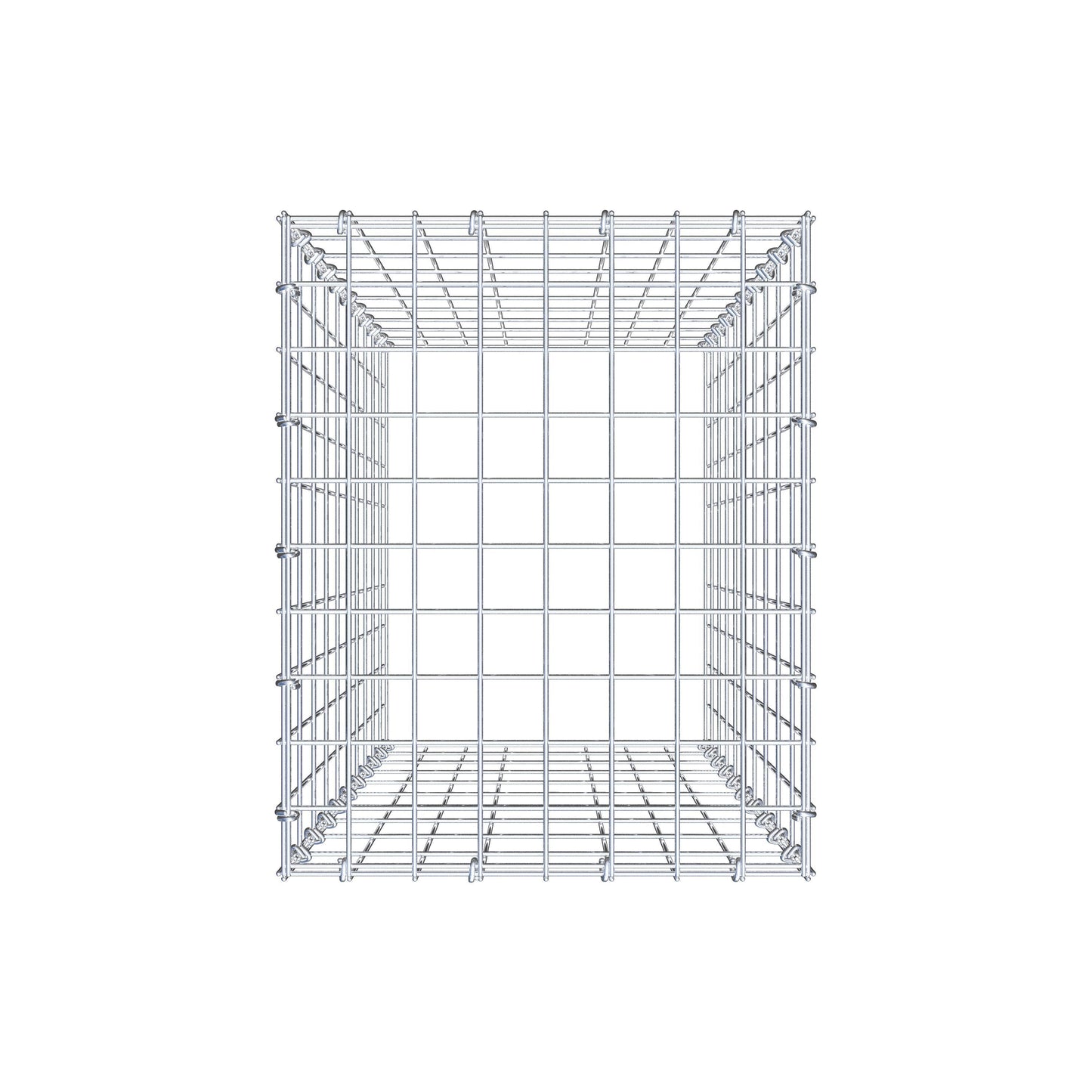 Typ 3 påbyggnadsgabion 100 cm x 40 cm x 50 cm (L x H x D), maskstorlek 5 cm x 10 cm, C-ring