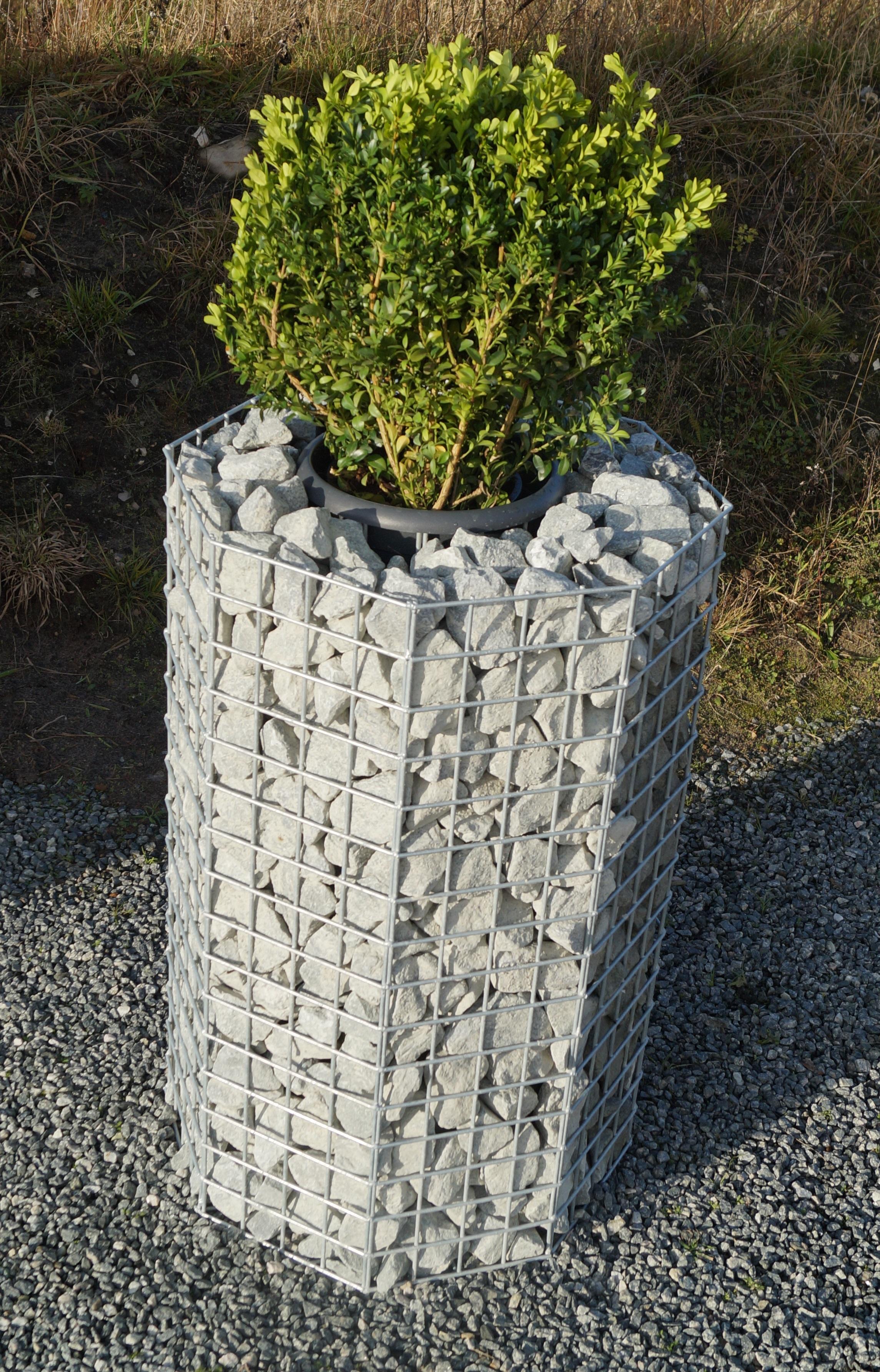 Octagonal flower column, height 82 cm, MW 5 x 5 cm, hot-dip galvanized including pot