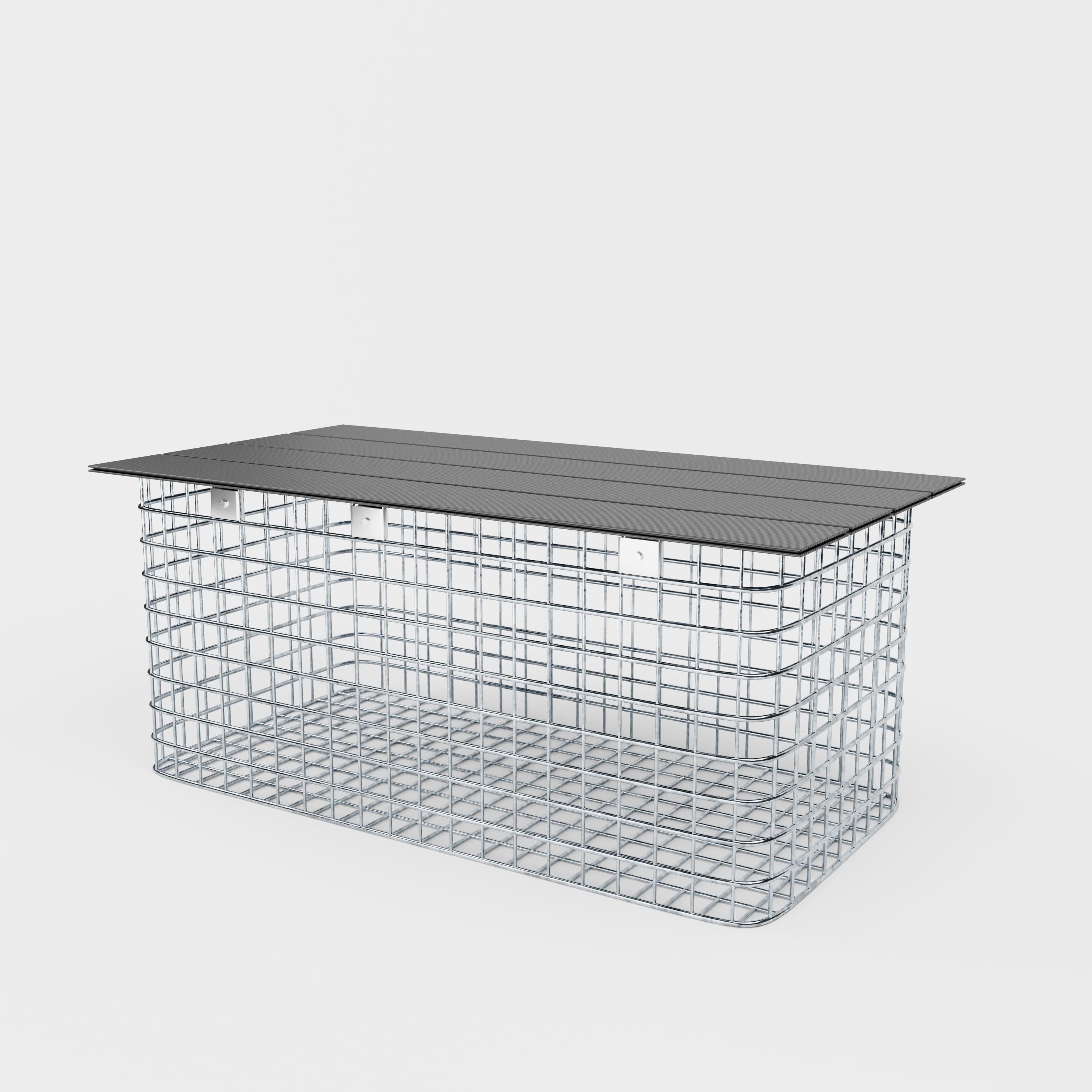 Garden bench 102 x 45 x 52 cm MW 5 x 5 cm hot-dip galvanized, with recycled cover in anthracite