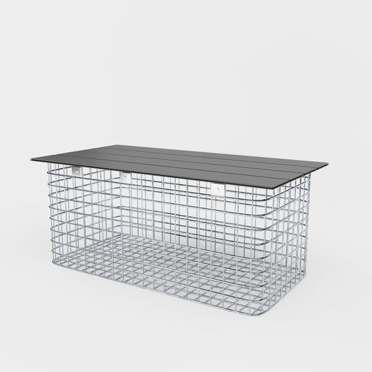 Havebænk 102 x 45 x 52 cm MW 5 x 5 cm varmgalvaniseret, med genbrugsdæksel i antracit