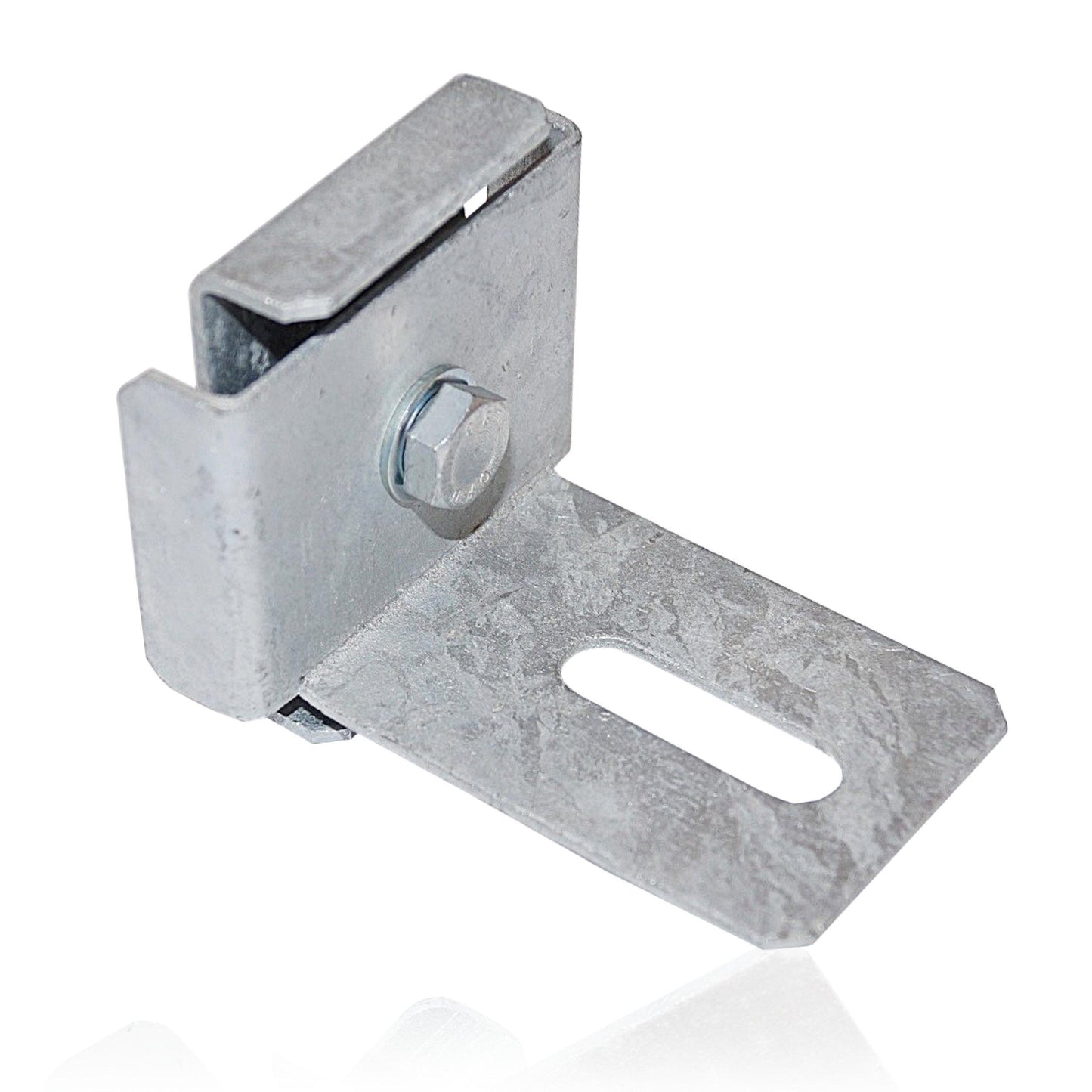 Abrazadera con soporte para valla Ancho de malla 5 cm x 5 cm, galvanizada