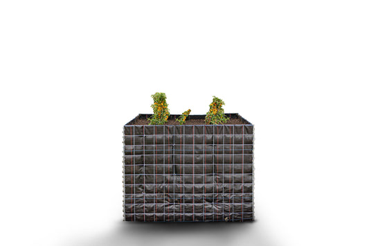 Högbädd, fyrkantig utan stenområde - Längd: 130 cm - Höjd: 100 cm - Djup: 80 cm - Maskstorlek: 10 x 10 cm