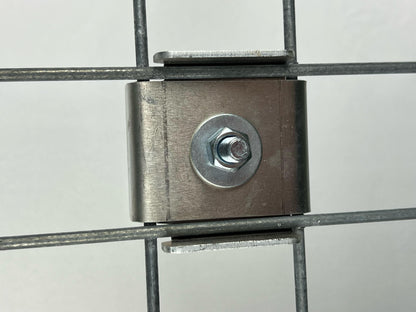 Set med 2 KLÄMMA med STÄNGSELHÅLLARE 5 x 5 Gabion stakethållare, aluminium