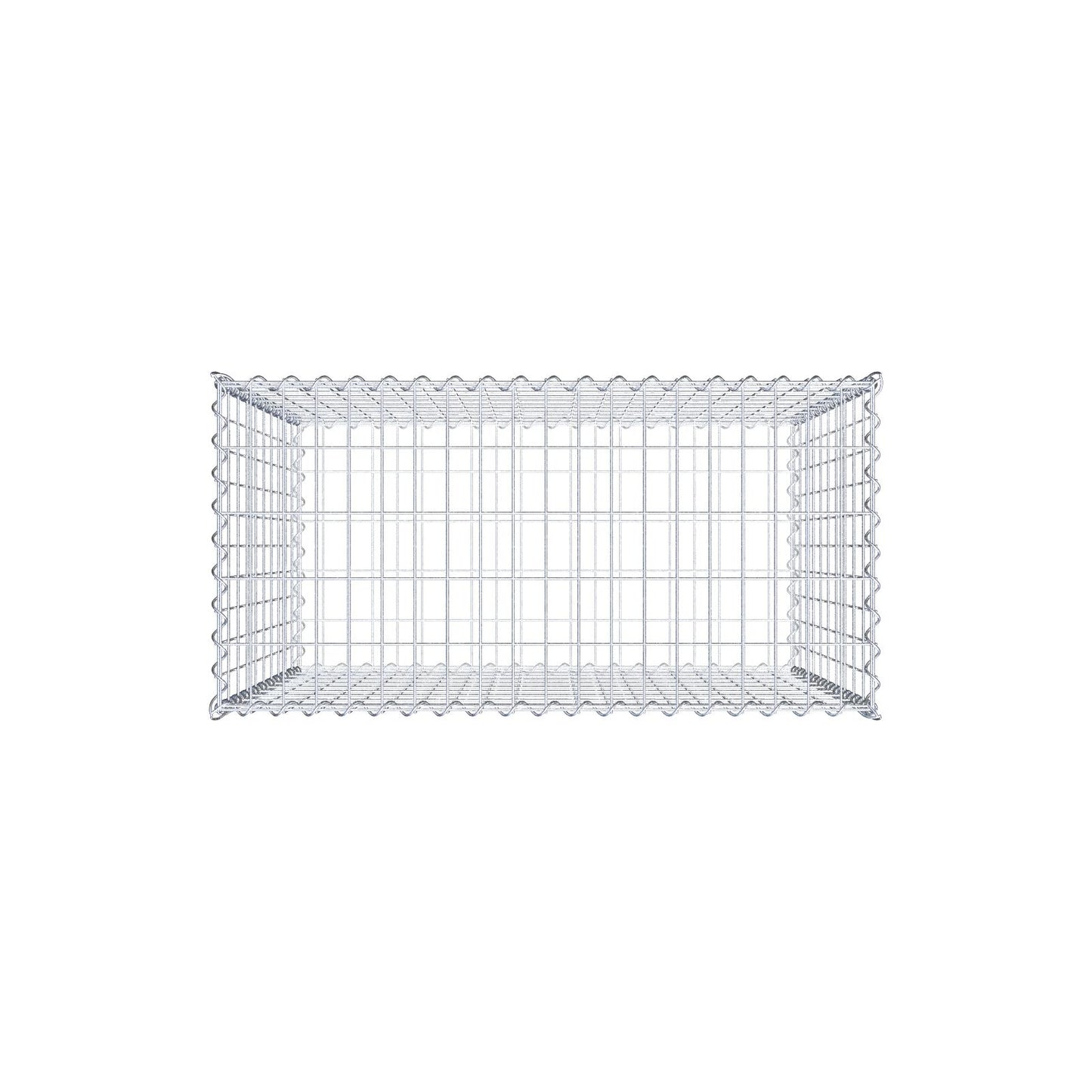 Conjunto de 2 gabiões 100 cm x 100 cm x 50 cm (C x A x P), malhagem 5 x 10 cm, espiral