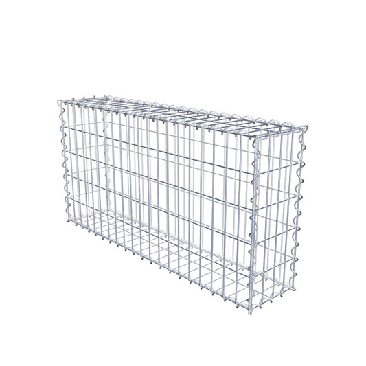 Set of 2 gabions 100 cm x 50 cm x 20 cm (L x H x D), mesh size 5 x 10 cm, spiral