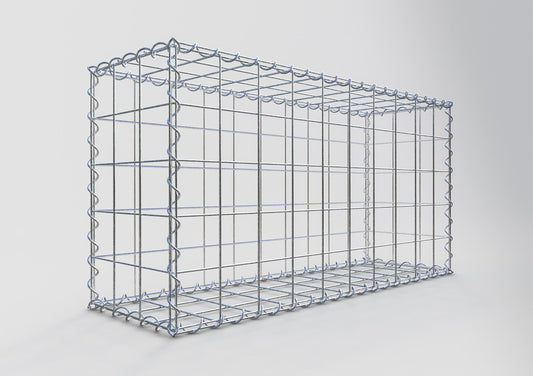 Set of 2 gabions 100 cm x 50 cm x 30 cm (L x H x D), mesh size 10 x 10 cm, spiral